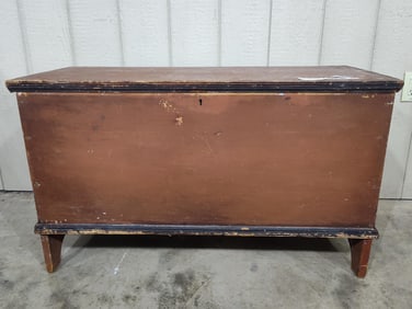 Early Sq Nailed Painted Footed Chest