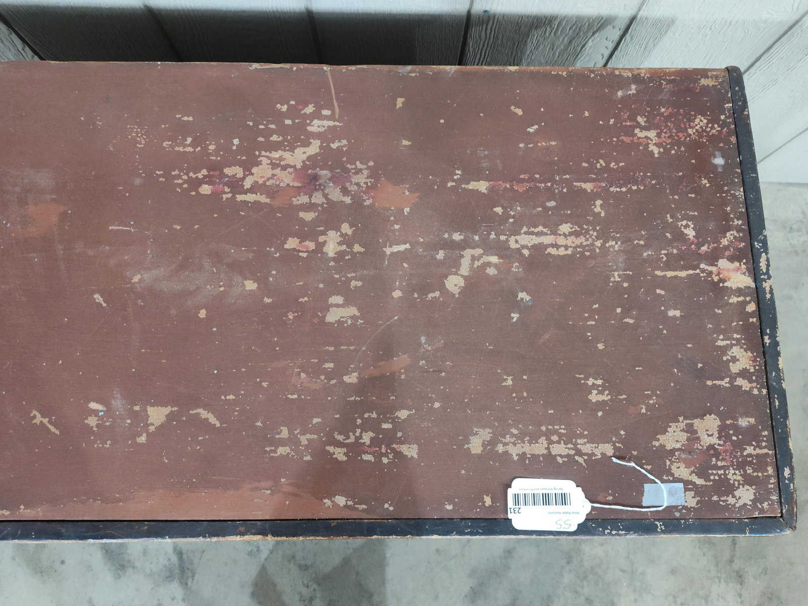 Early Sq Nailed Painted Footed Chest - 4