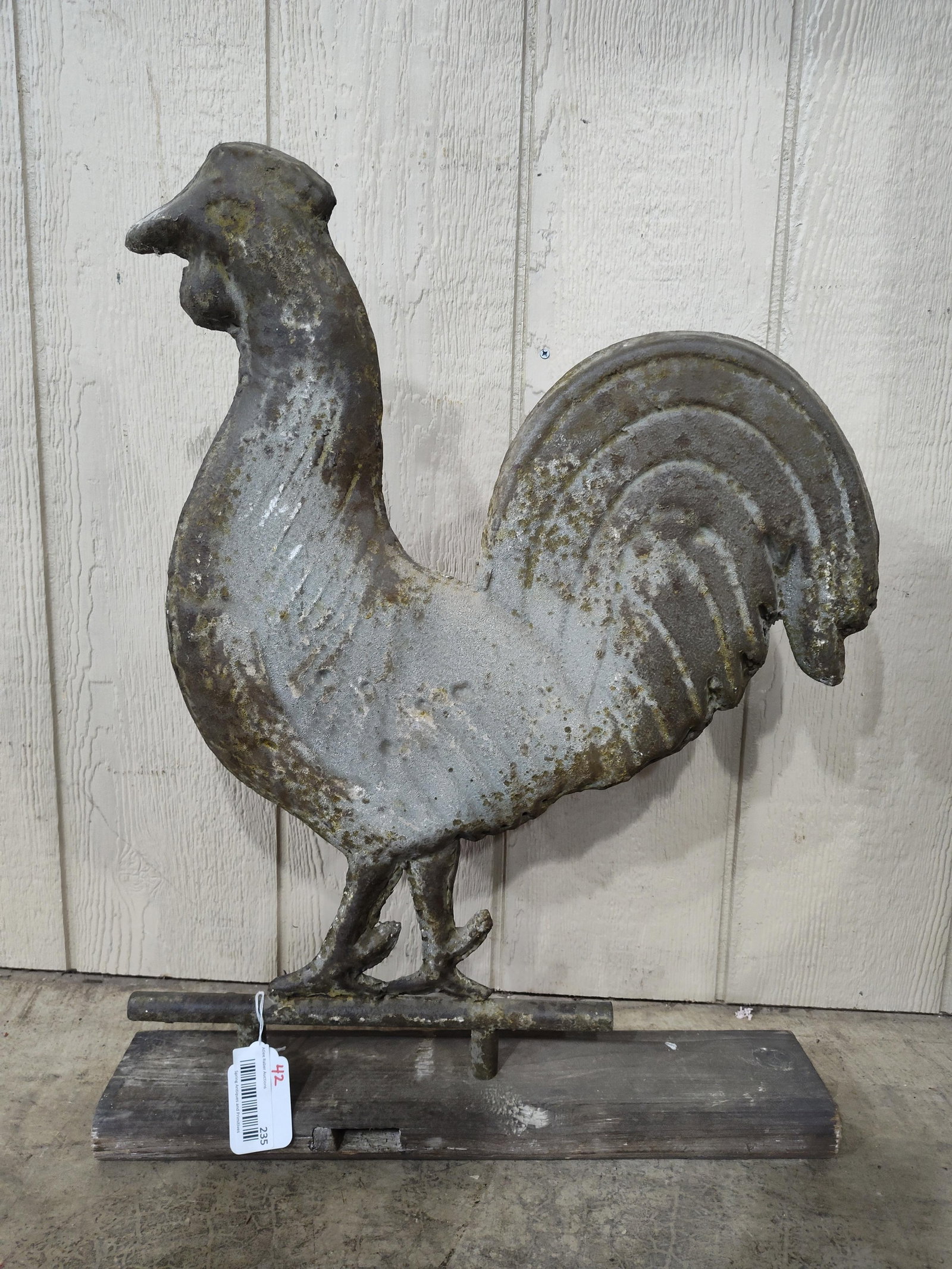 Early Painted Metal Rooster Weathervane Topper (1 of 2)