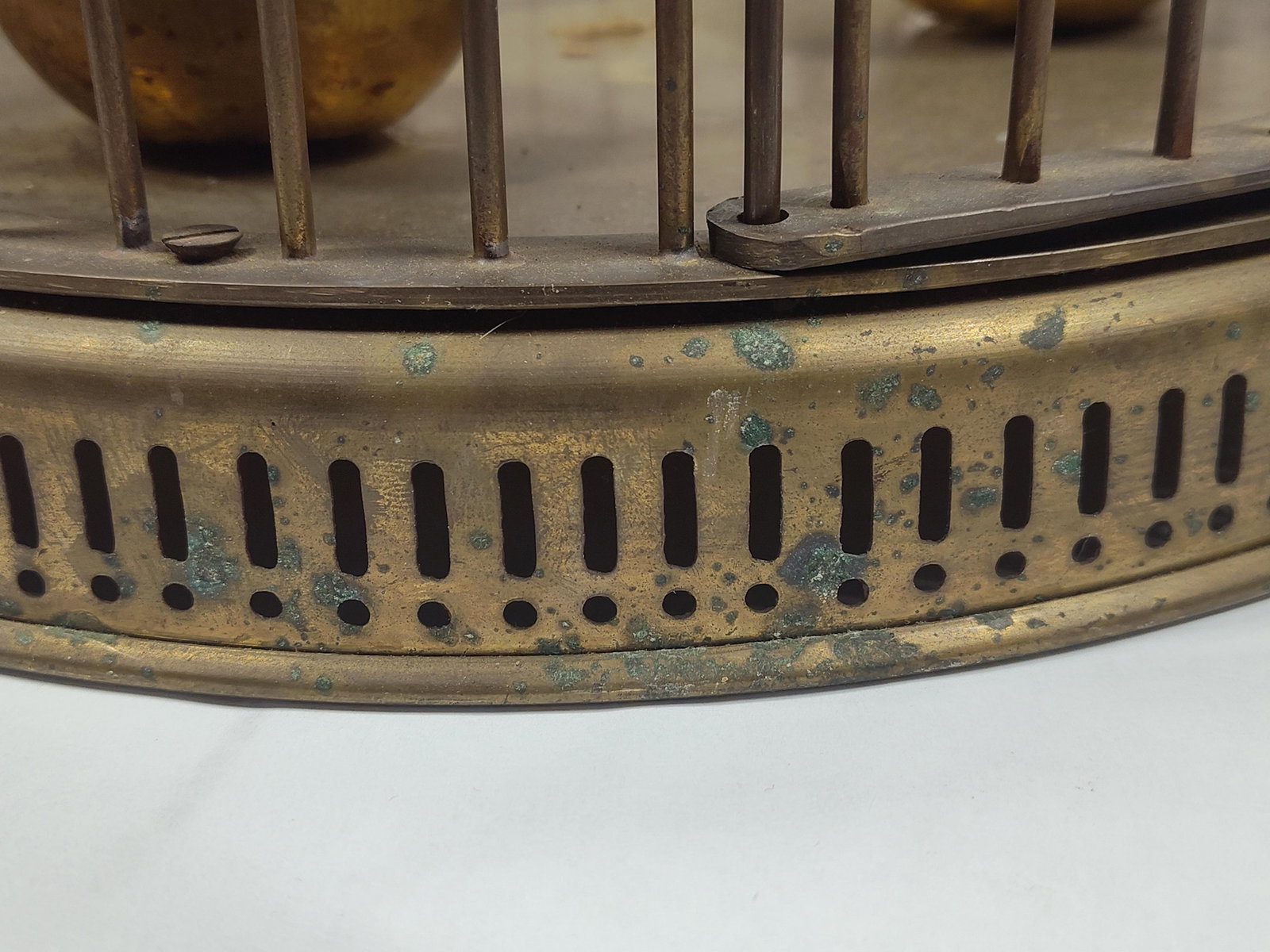 Brass Bird Cage with Perch - 4