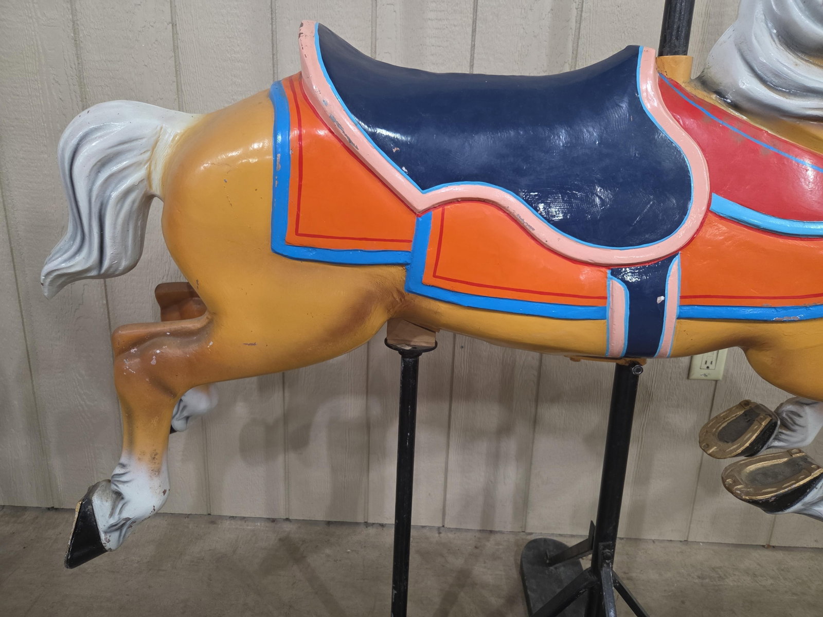 Painted Carousel Horse on stand - 4