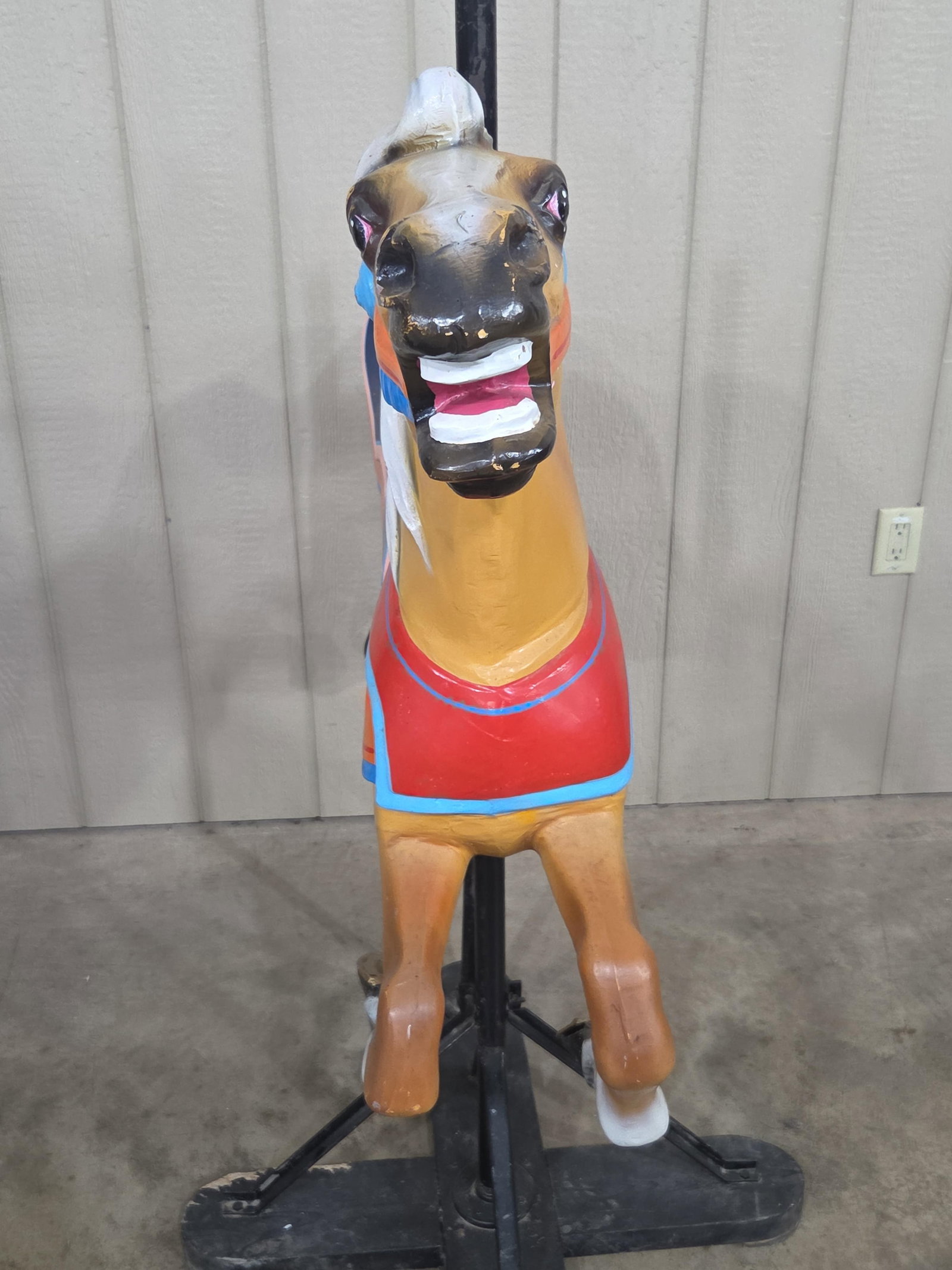 Painted Carousel Horse on stand - 5