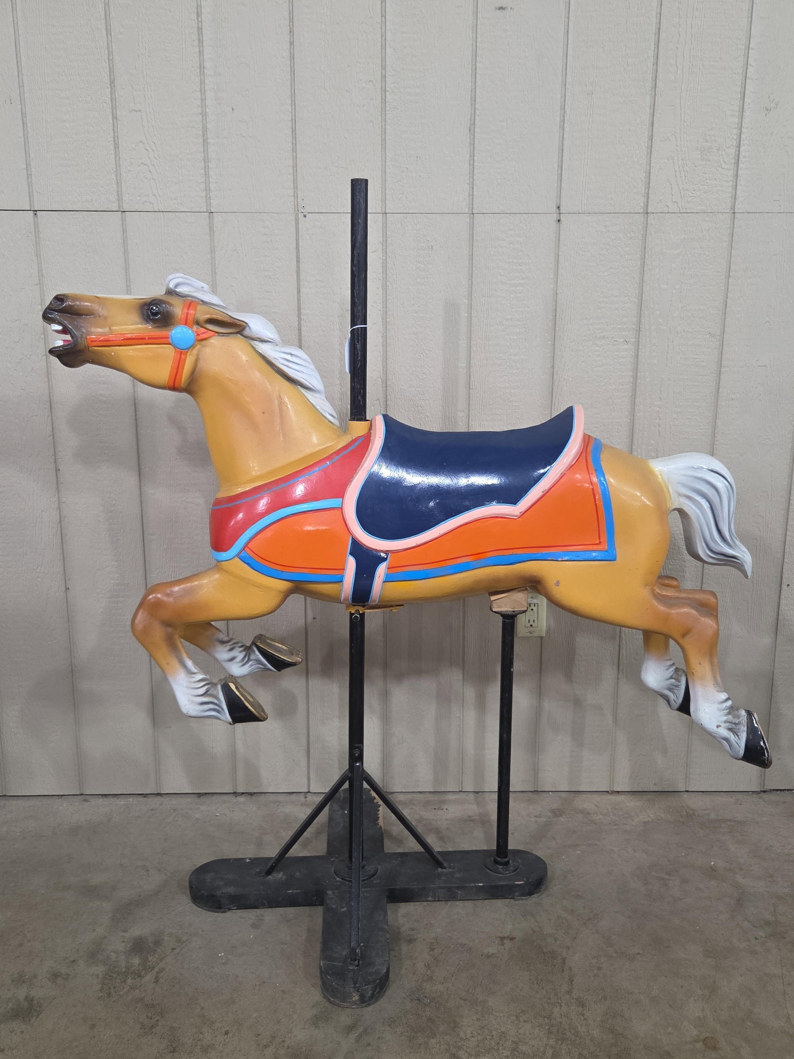 Painted Carousel Horse on stand - 6