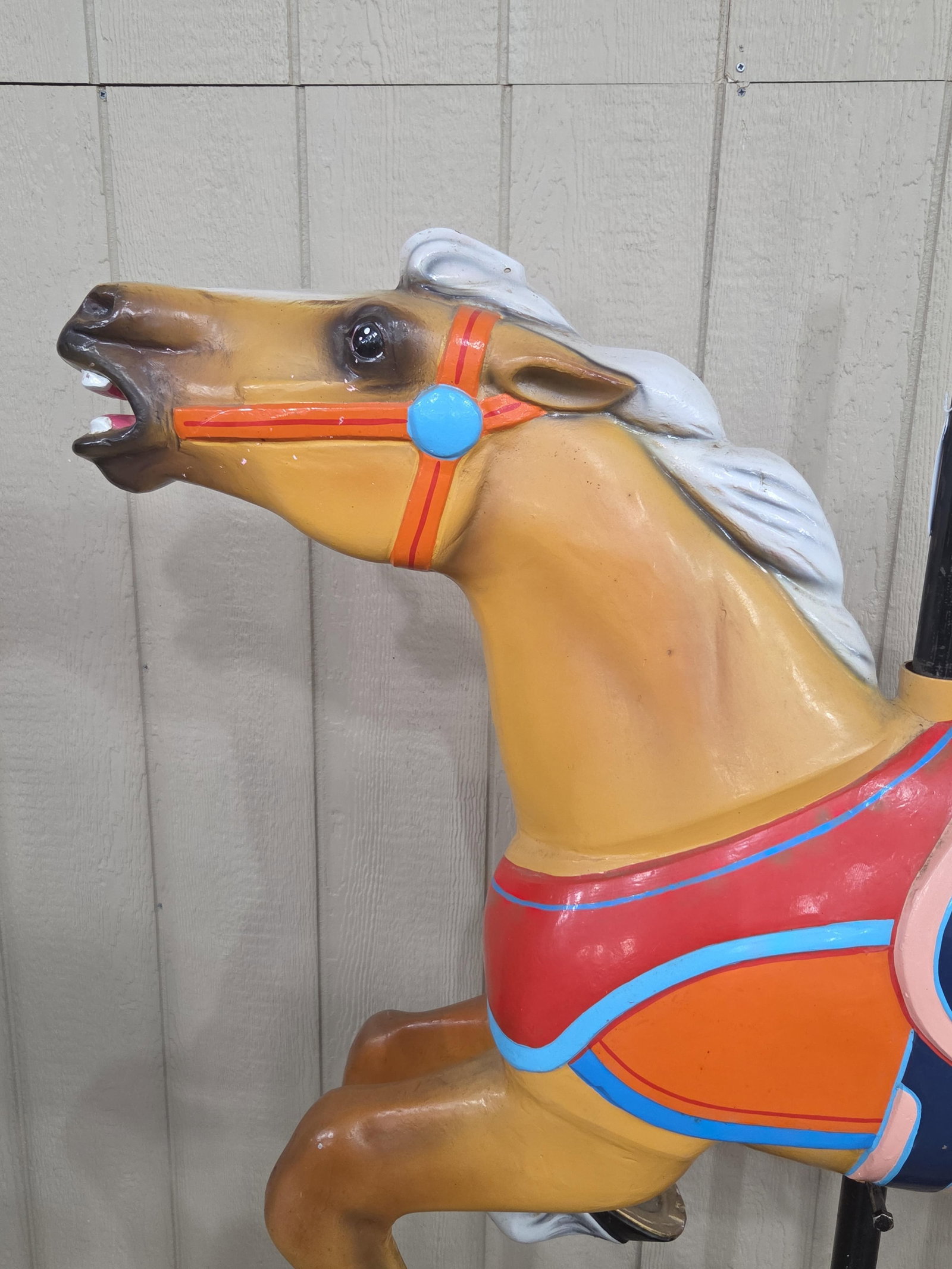 Painted Carousel Horse on stand - 7