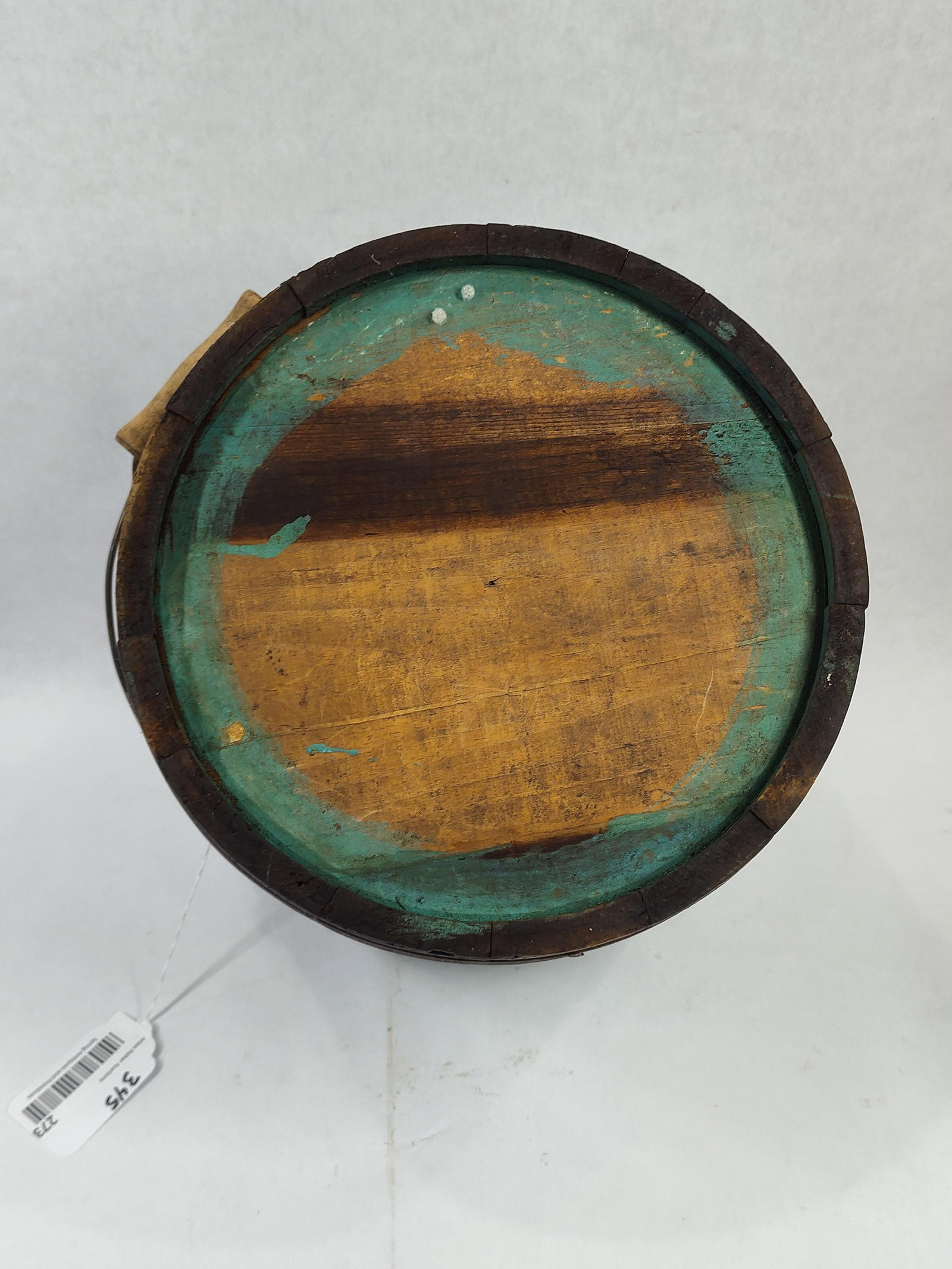Great Primitive Blue Painted Bucket - 4