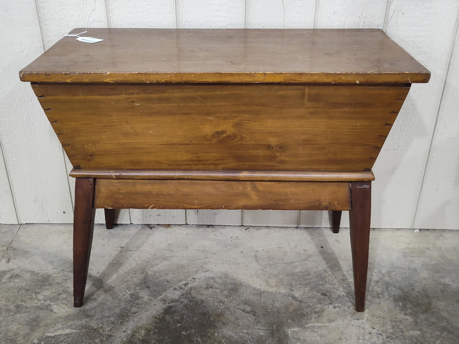 American Floor Model Dovetailed Dough Box: 35in long 16.5in wide 28.5in tall.