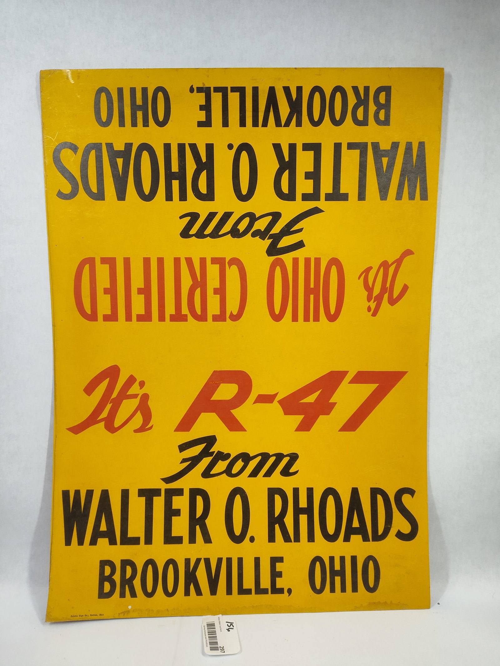 2- Walter Rhoads cardboard signs - 2