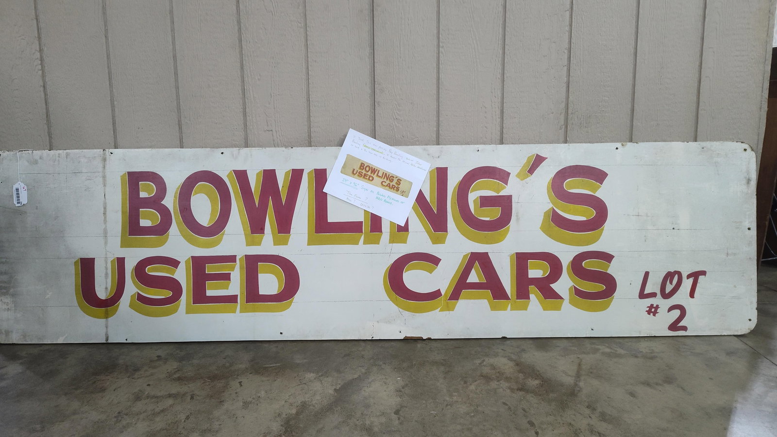 Bowling's Used Cars Hand Painted Wooden sign (1 of 5)