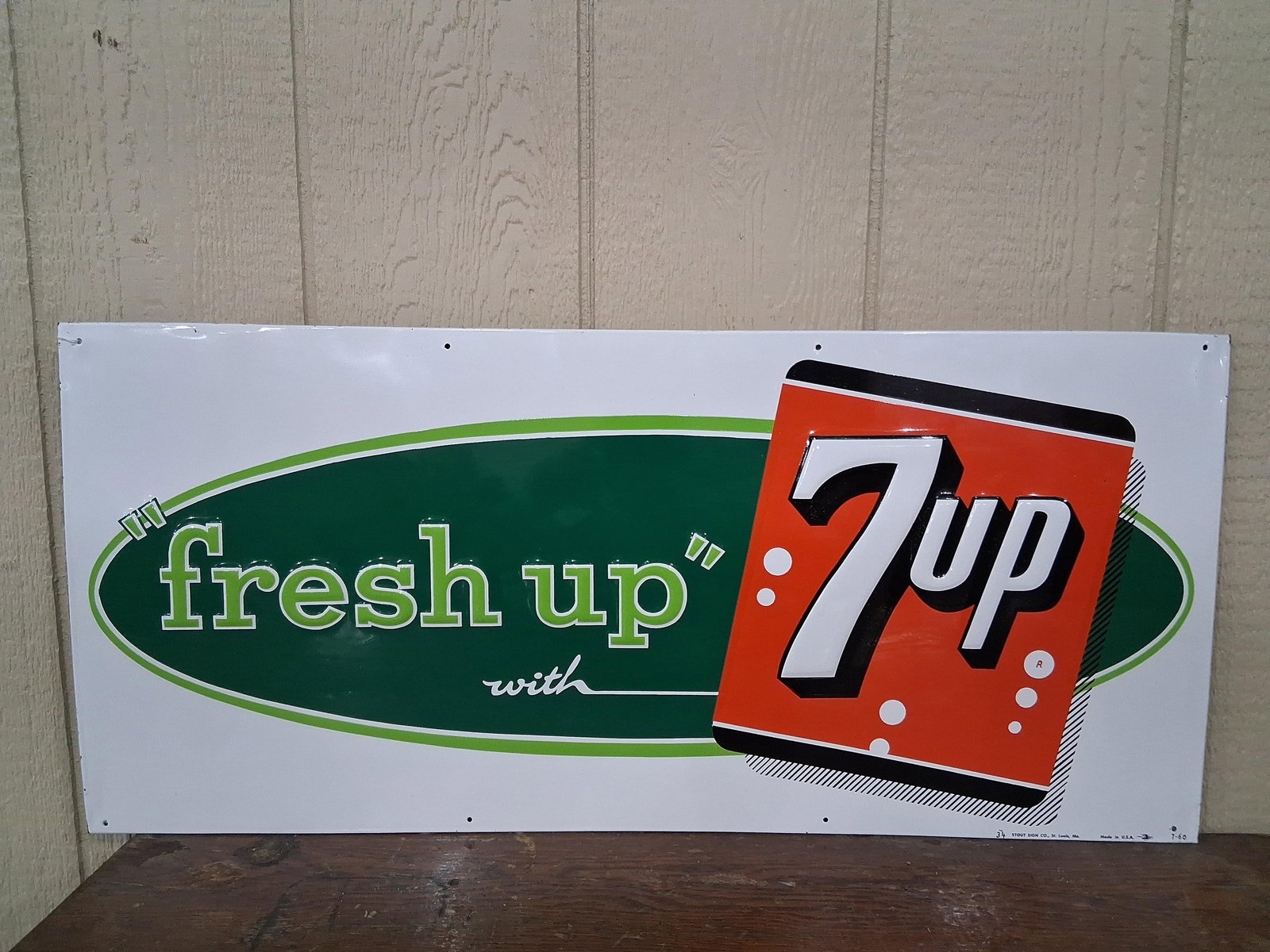 SST "fresh up" with 7up embossed sign (1 of 5)