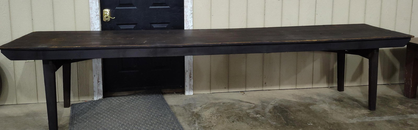 Early Primitive Plank Top Table w/Folding Legs (1 of 7)