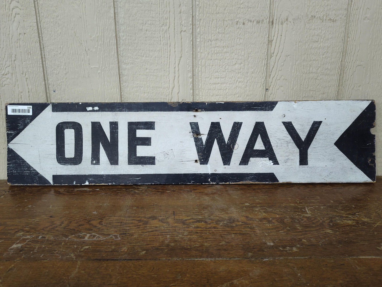 SS Wood Hand Painted ONE WAY sign: Nice early original hand painted wooden sign! 9in x 40in.