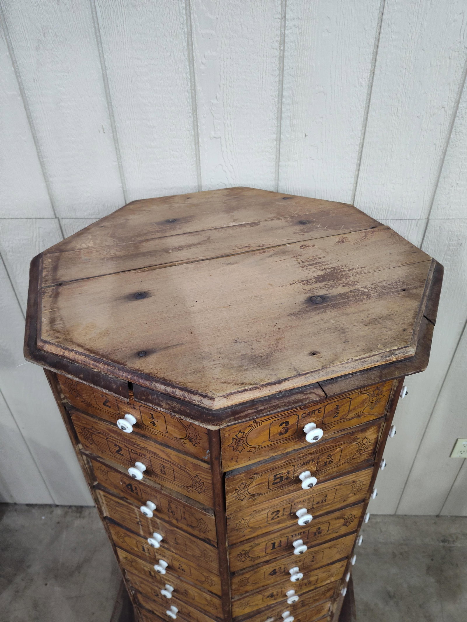 Outstanding Octagonal 98drw Rotating Hardware Cabinet - 12