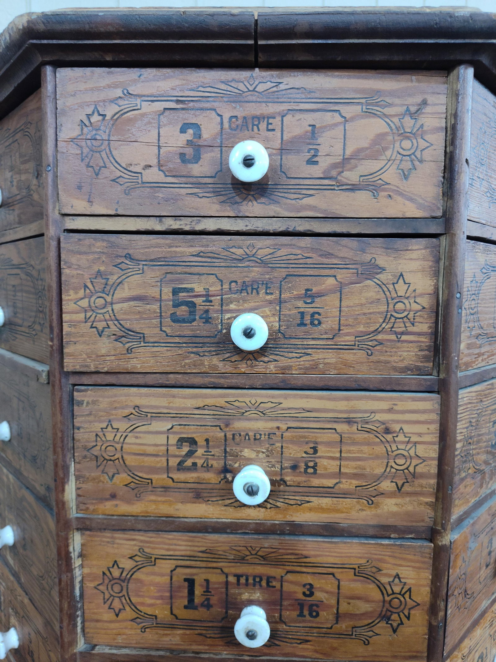 Outstanding Octagonal 98drw Rotating Hardware Cabinet - 4
