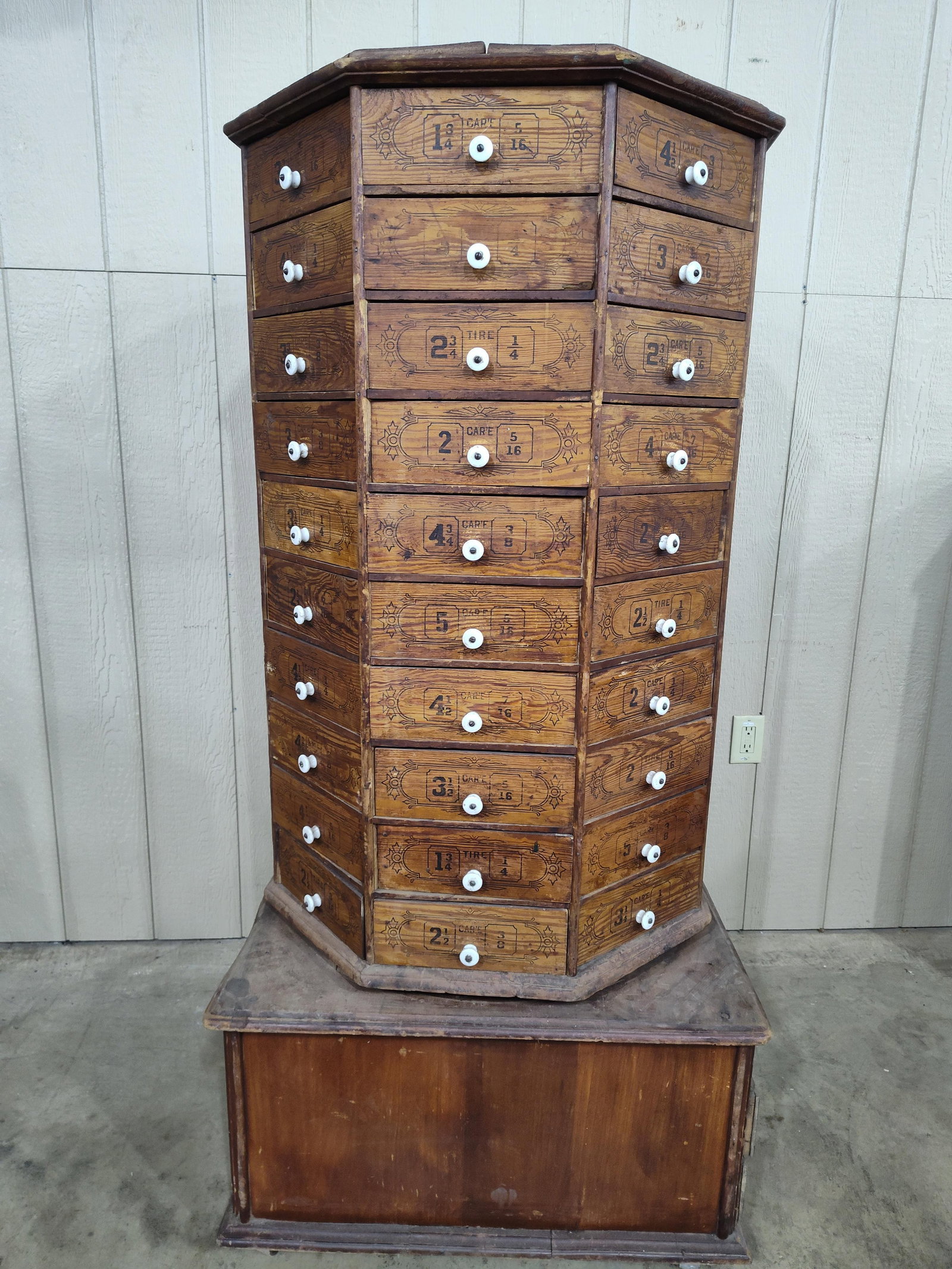 Outstanding Octagonal 98drw Rotating Hardware Cabinet - 7