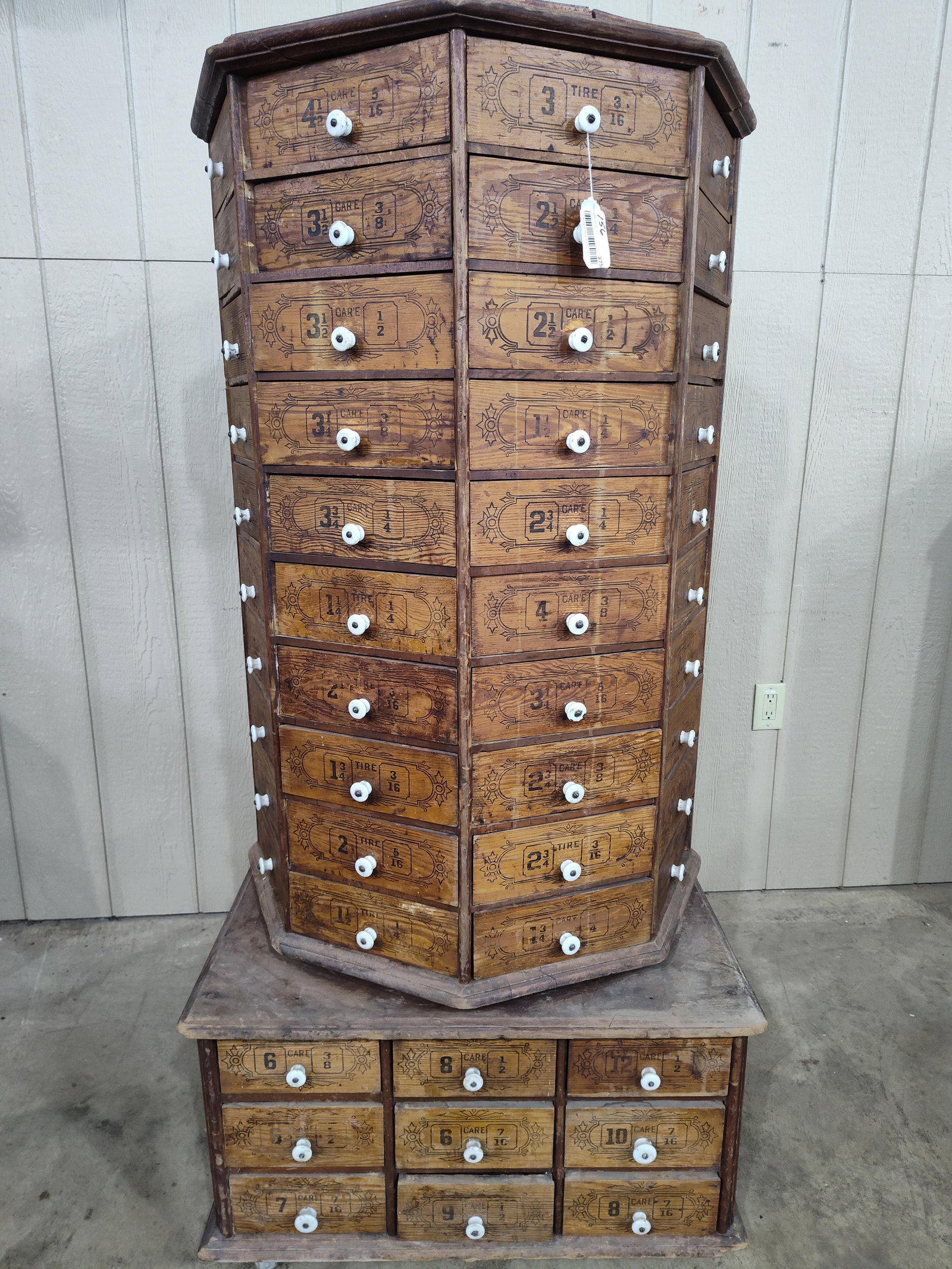 Outstanding Octagonal 98drw Rotating Hardware Cabinet - 8