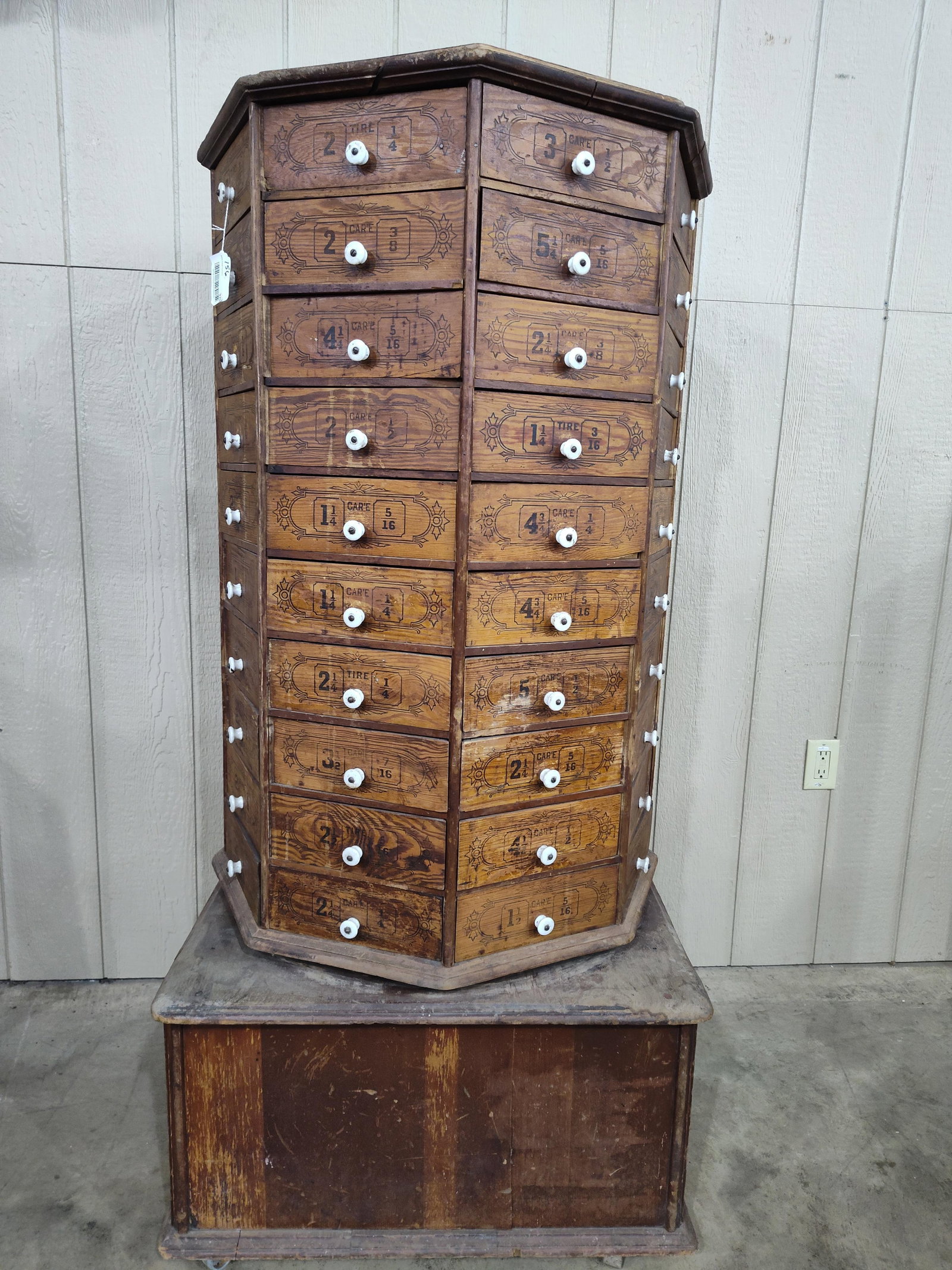 Outstanding Octagonal 98drw Rotating Hardware Cabinet - 9