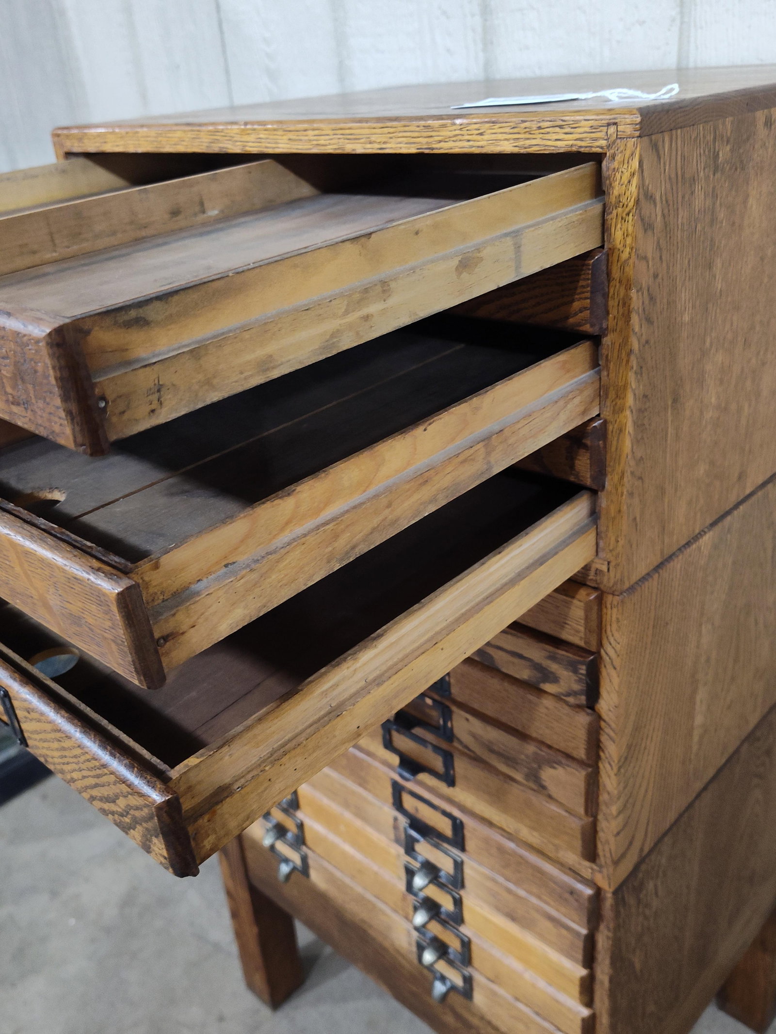 Excellent Oak 15-drw Stackable Printers Cabinet - 4
