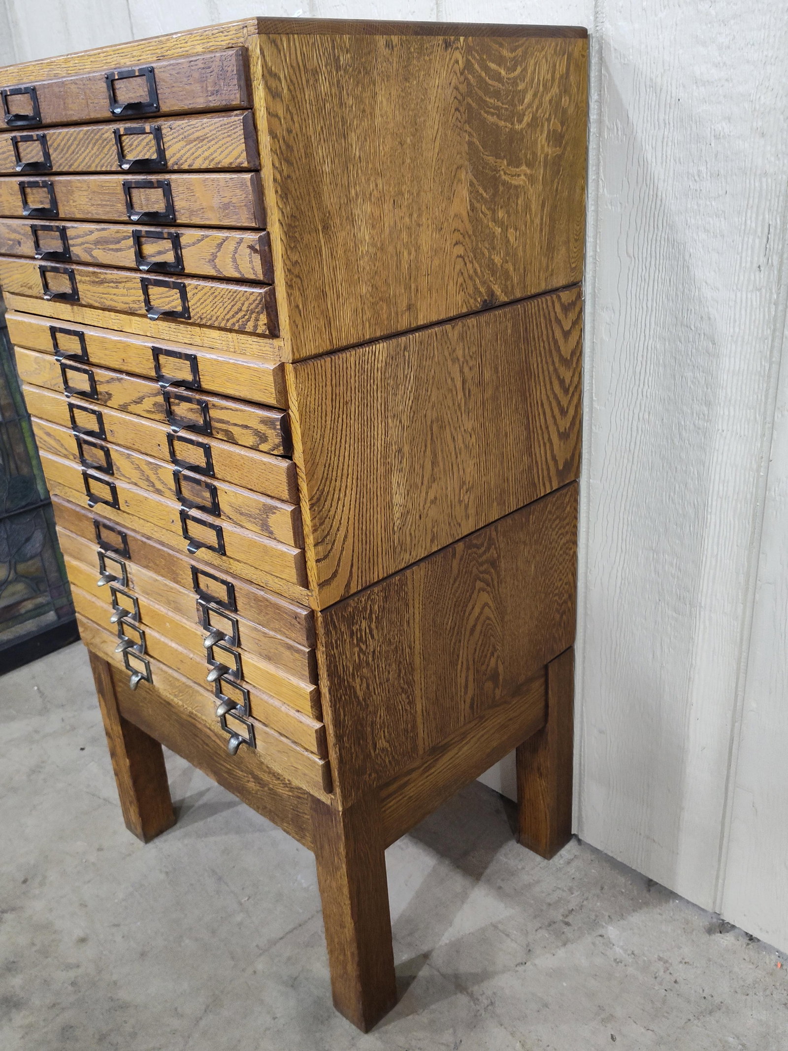 Excellent Oak 15-drw Stackable Printers Cabinet - 6