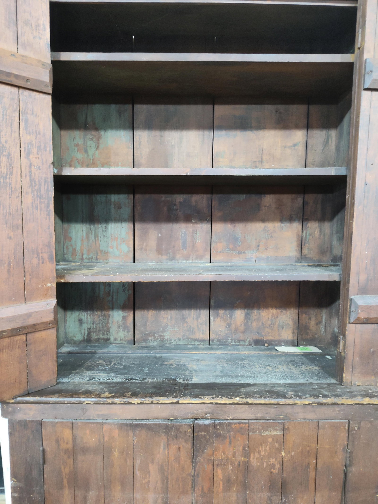 Early Primitive Sq Nailed Stepback Cupboard - 3