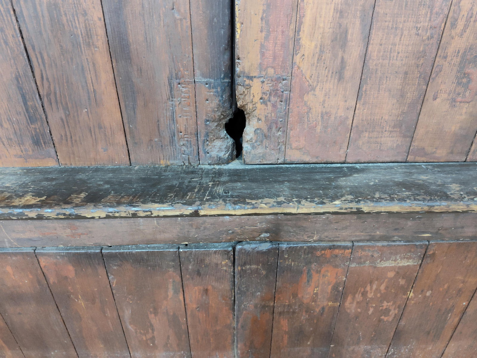 Early Primitive Sq Nailed Stepback Cupboard - 4