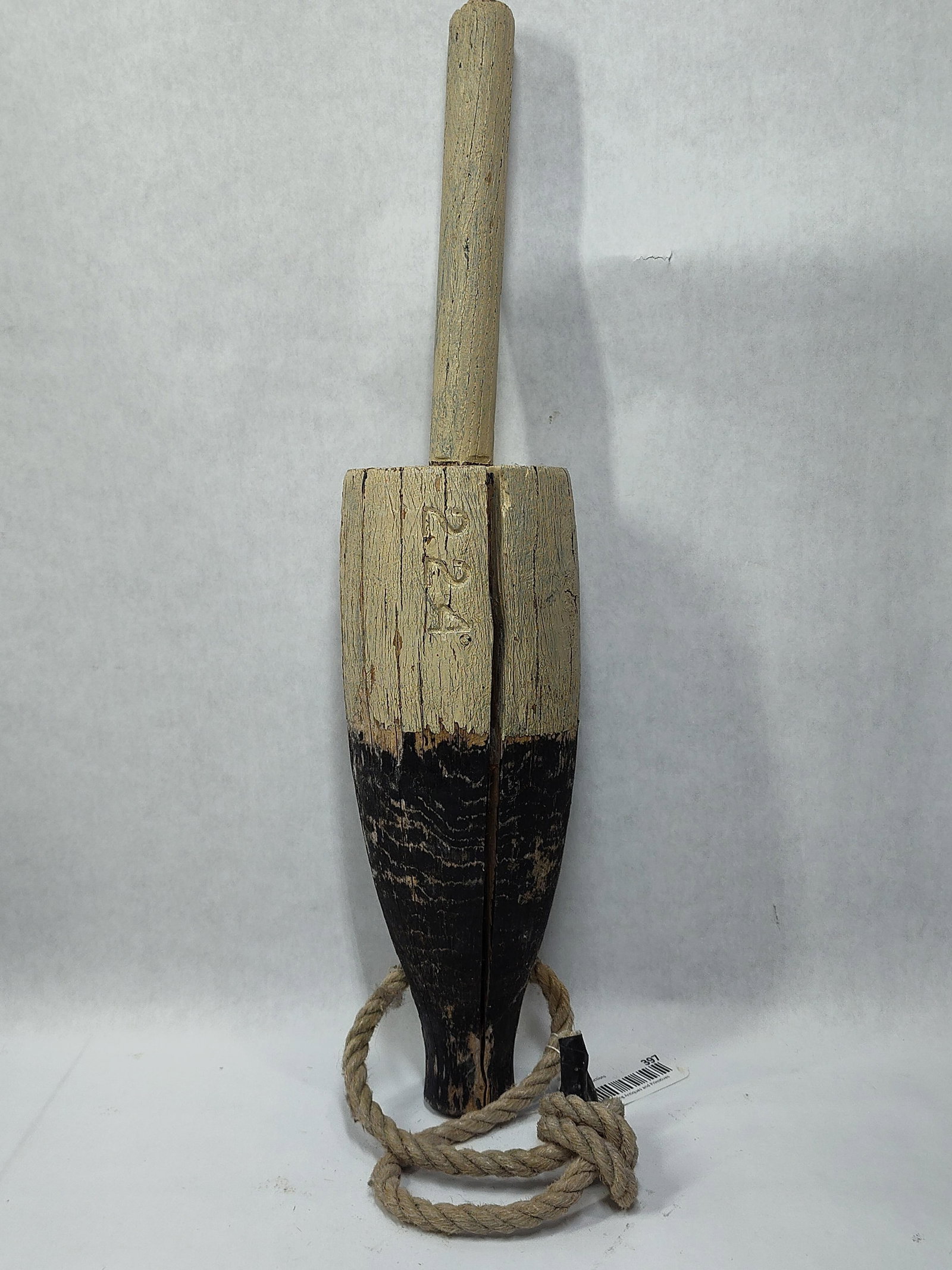Primitive Lobster Trap Buoy: Is marked 224. 20.5in long.