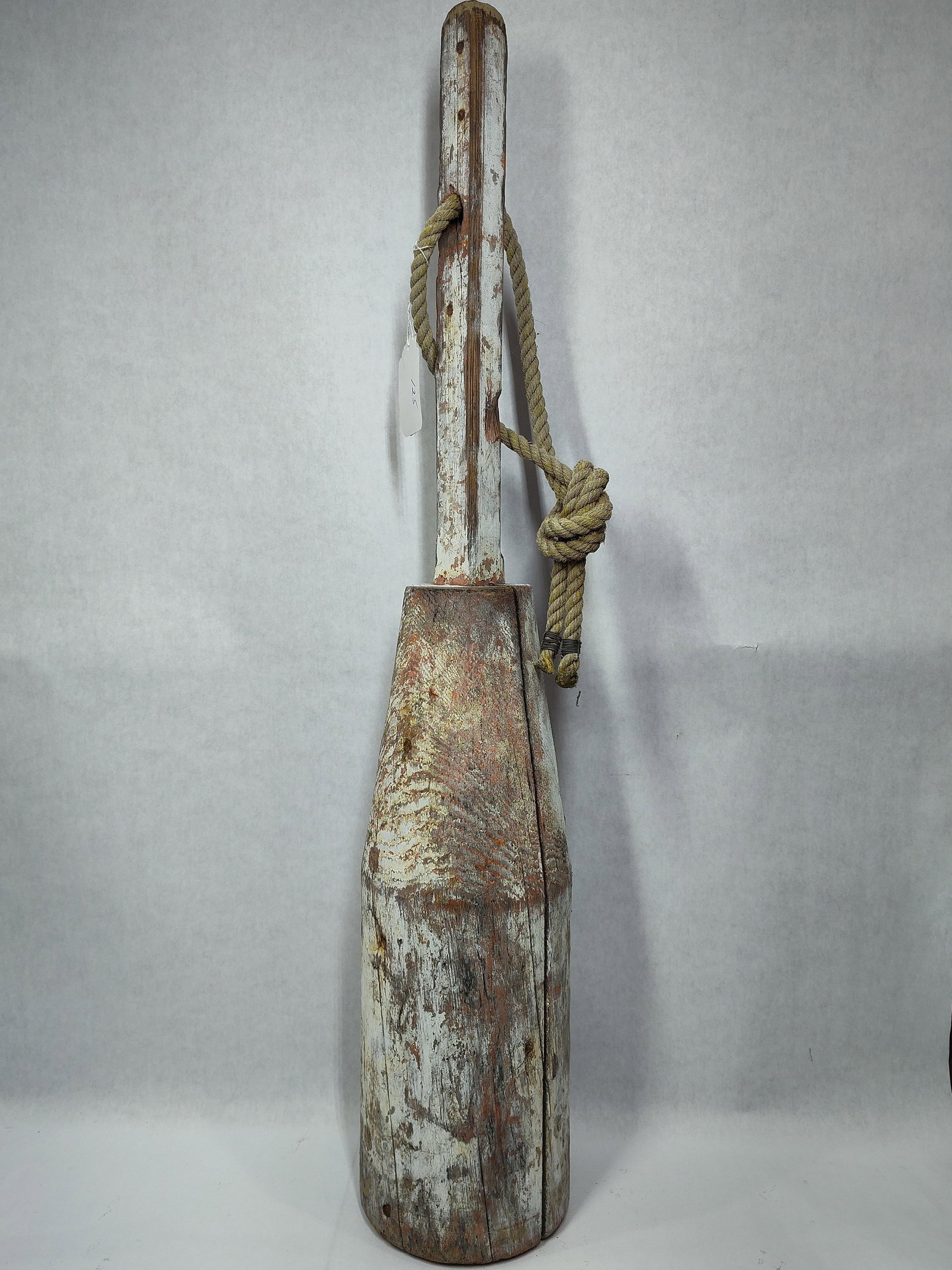 Primitive Lobster Trap Buoy: Overall length is 33.5in.