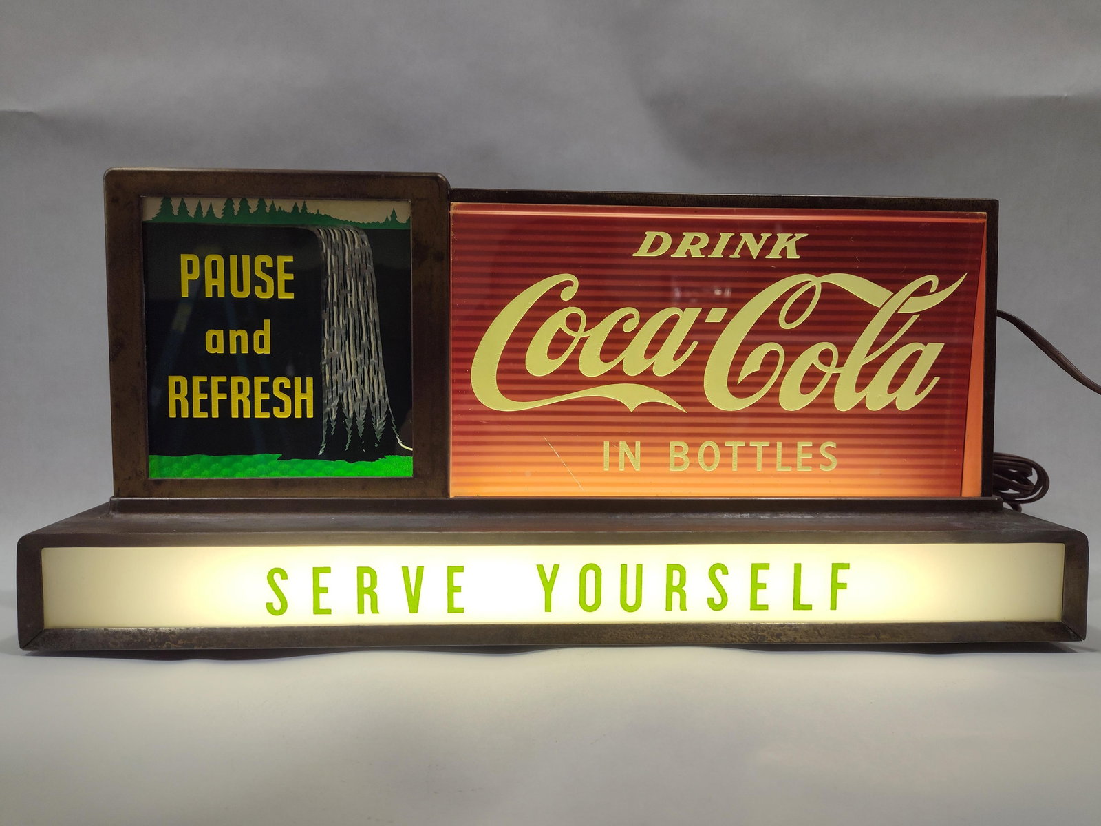 1950s Coca-Cola "Pause and Refresh" Lighted Motion sign (1 of 6)