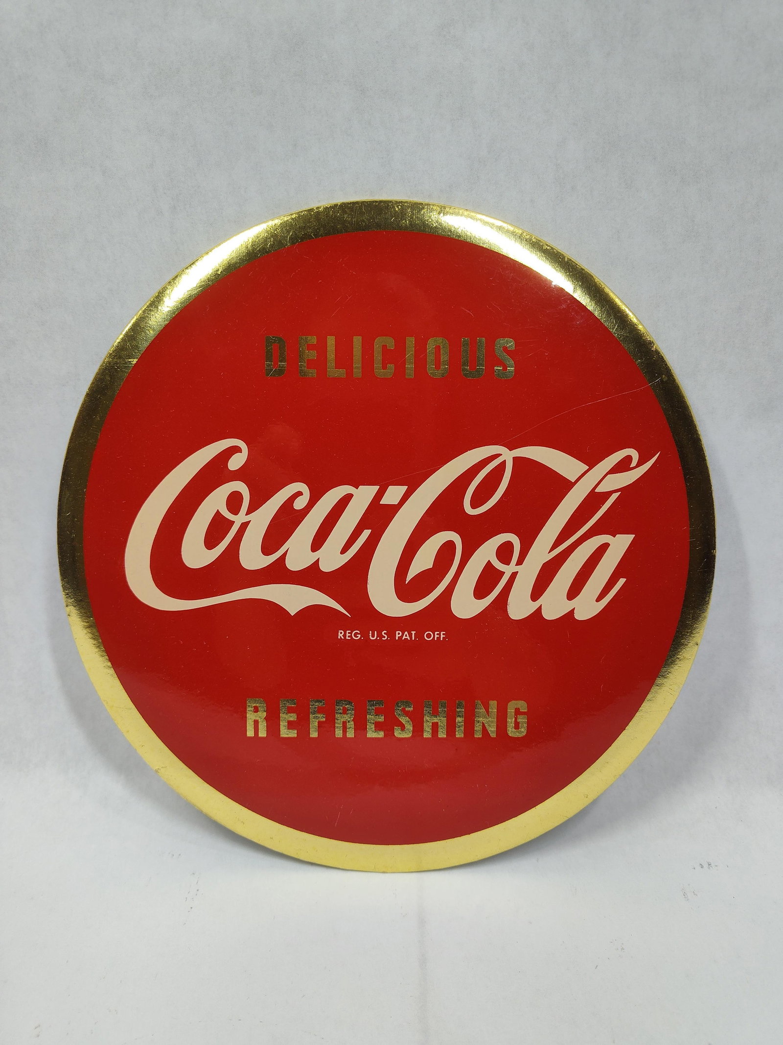 1940s Coca-Cola Celluloid Easelback Button sign (1 of 4)