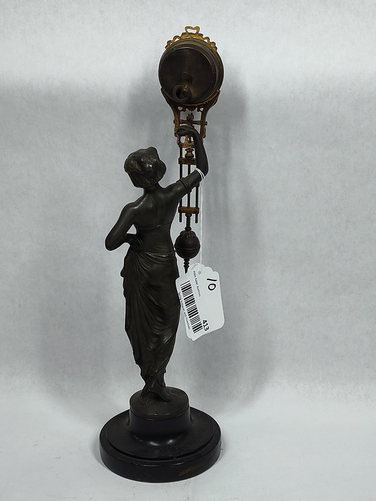 Bronze Figural with Swinger Pendulum Clock - 10