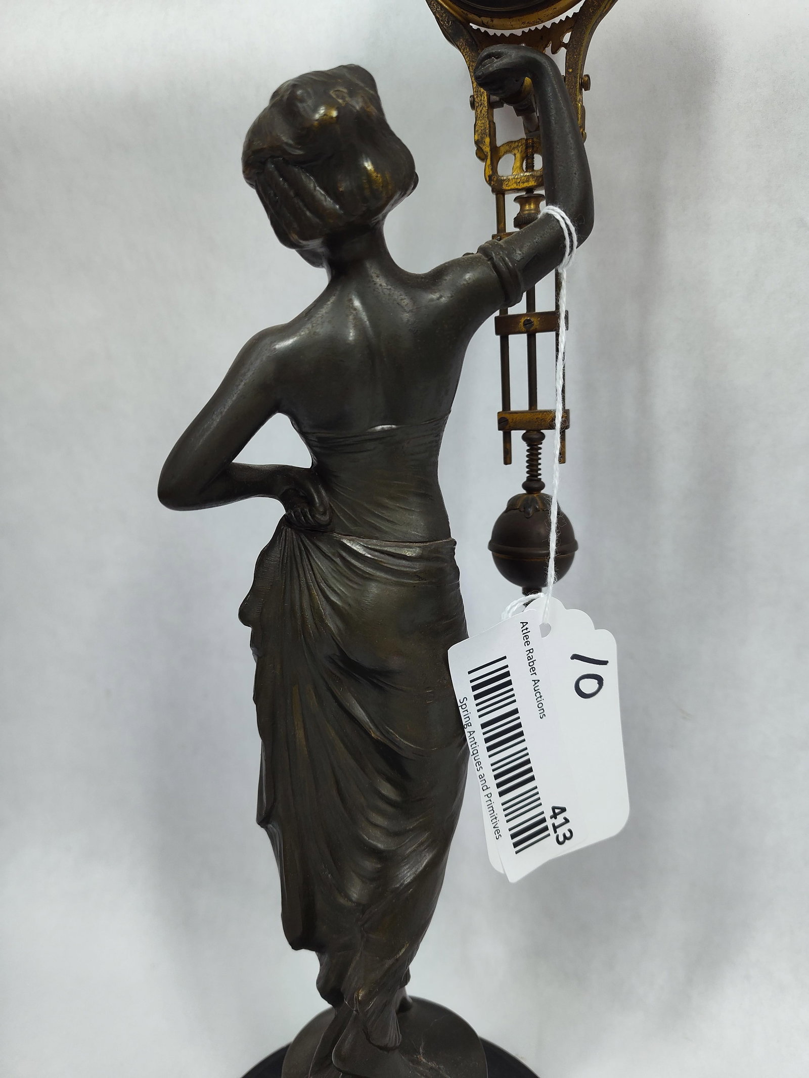 Bronze Figural with Swinger Pendulum Clock - 11