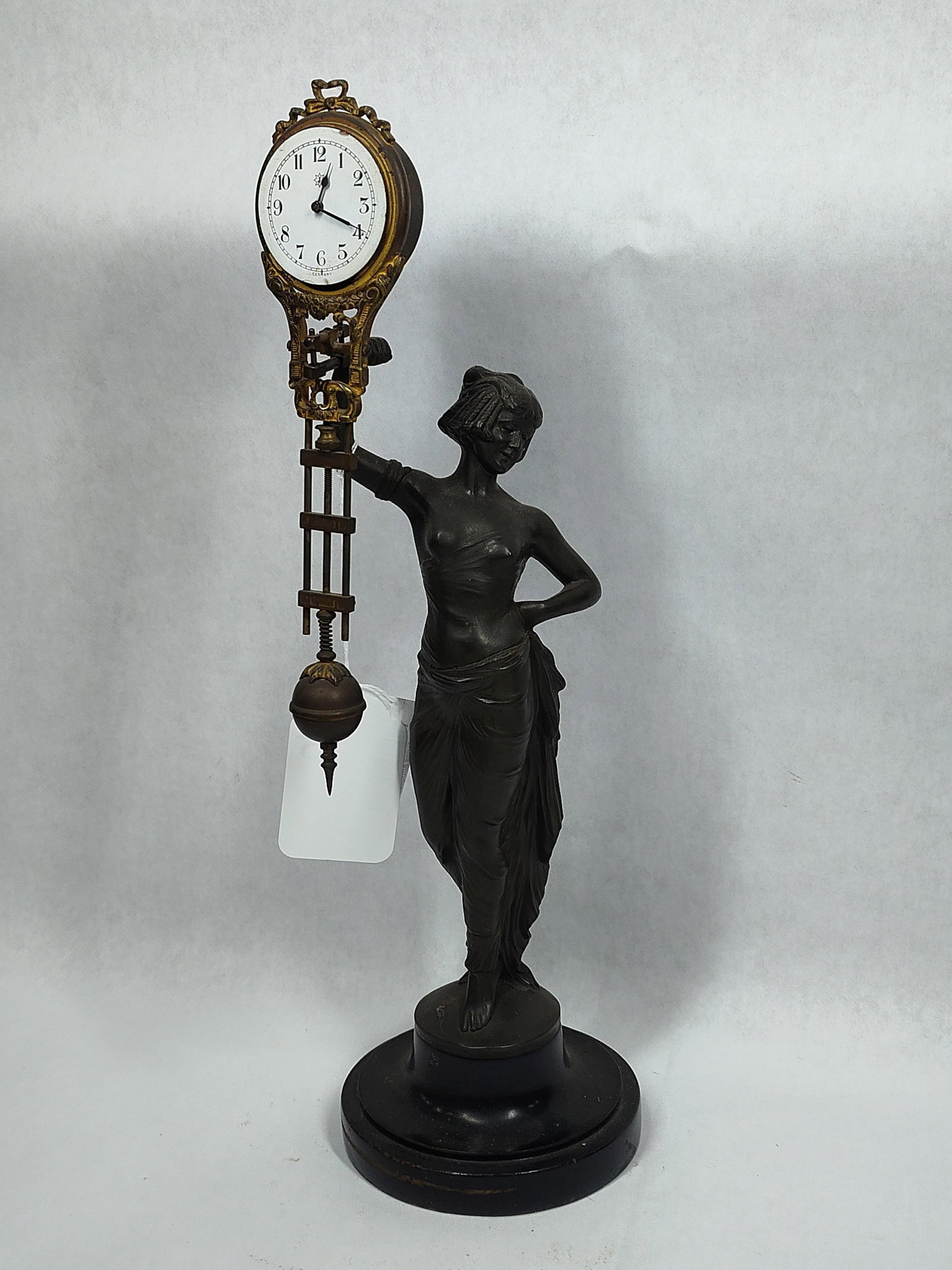Bronze Figural with Swinger Pendulum Clock (1 of 14)