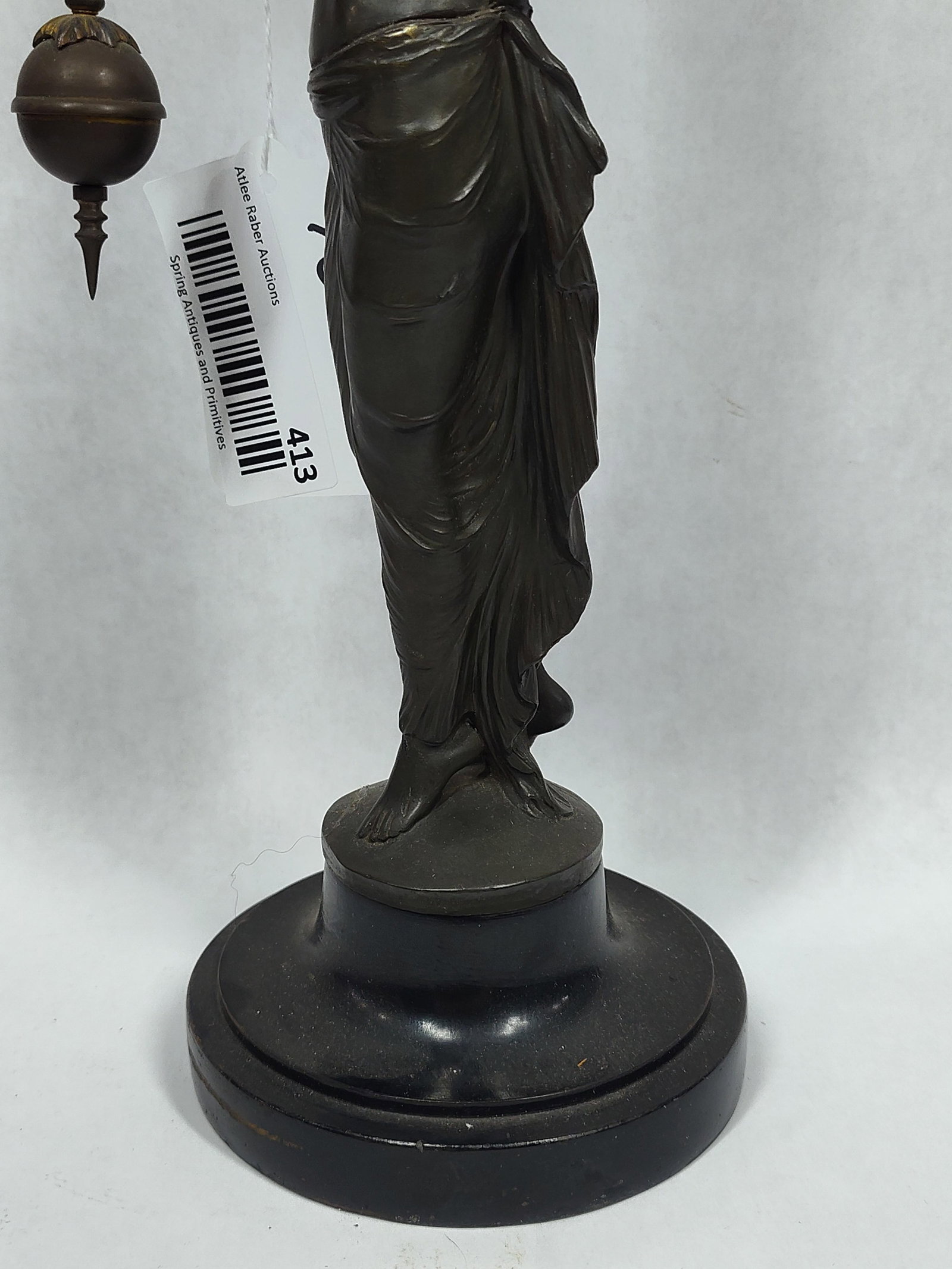 Bronze Figural with Swinger Pendulum Clock - 3