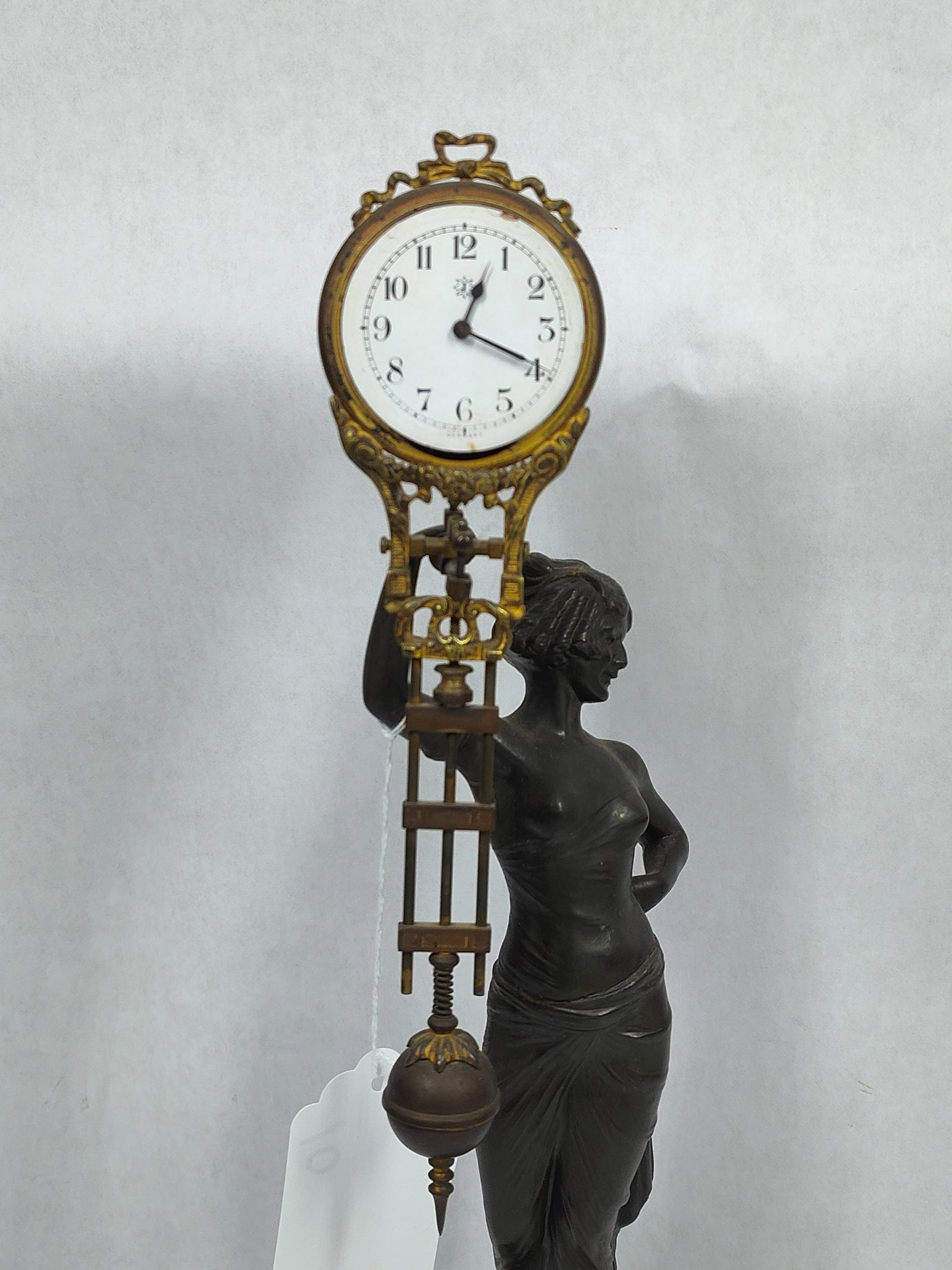 Bronze Figural with Swinger Pendulum Clock - 4