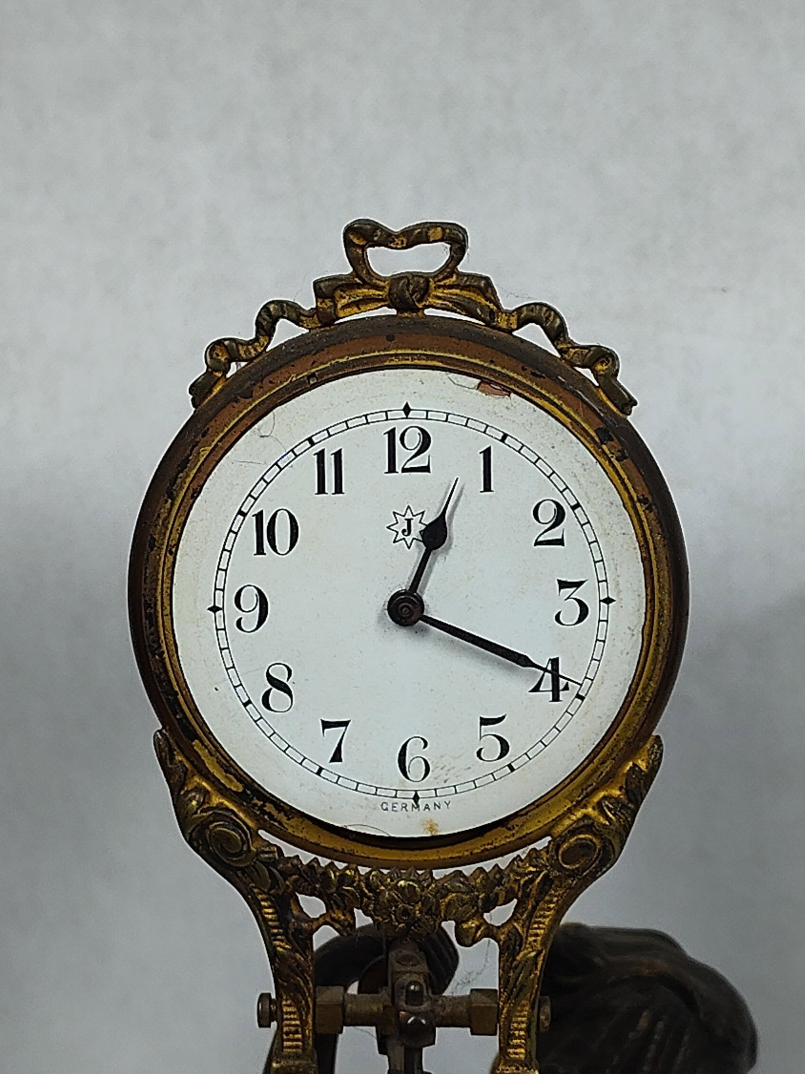 Bronze Figural with Swinger Pendulum Clock - 5