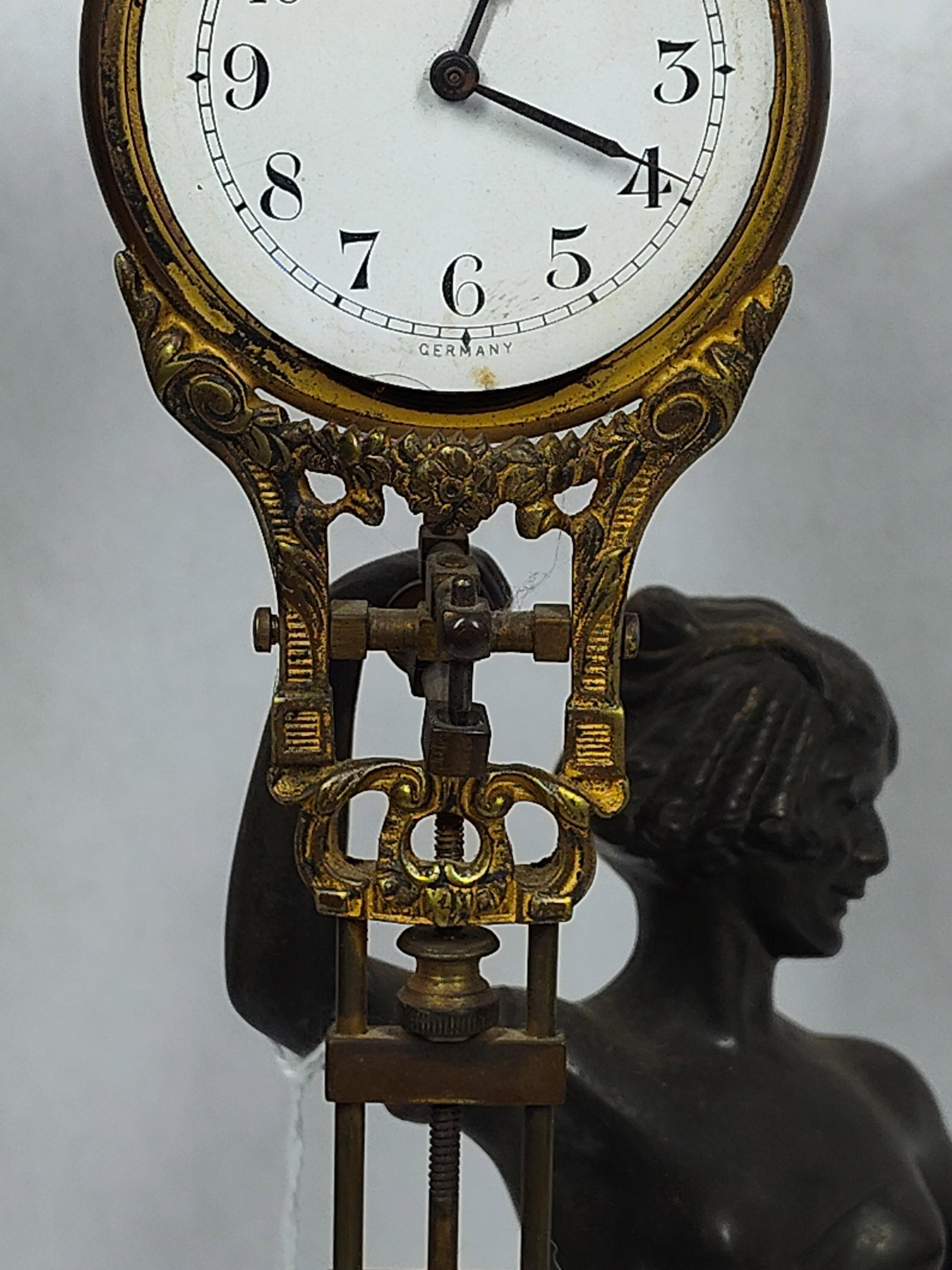 Bronze Figural with Swinger Pendulum Clock - 6