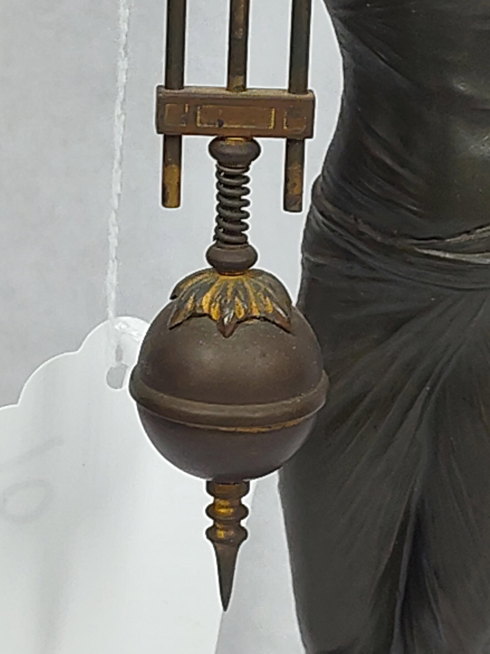 Bronze Figural with Swinger Pendulum Clock - 8