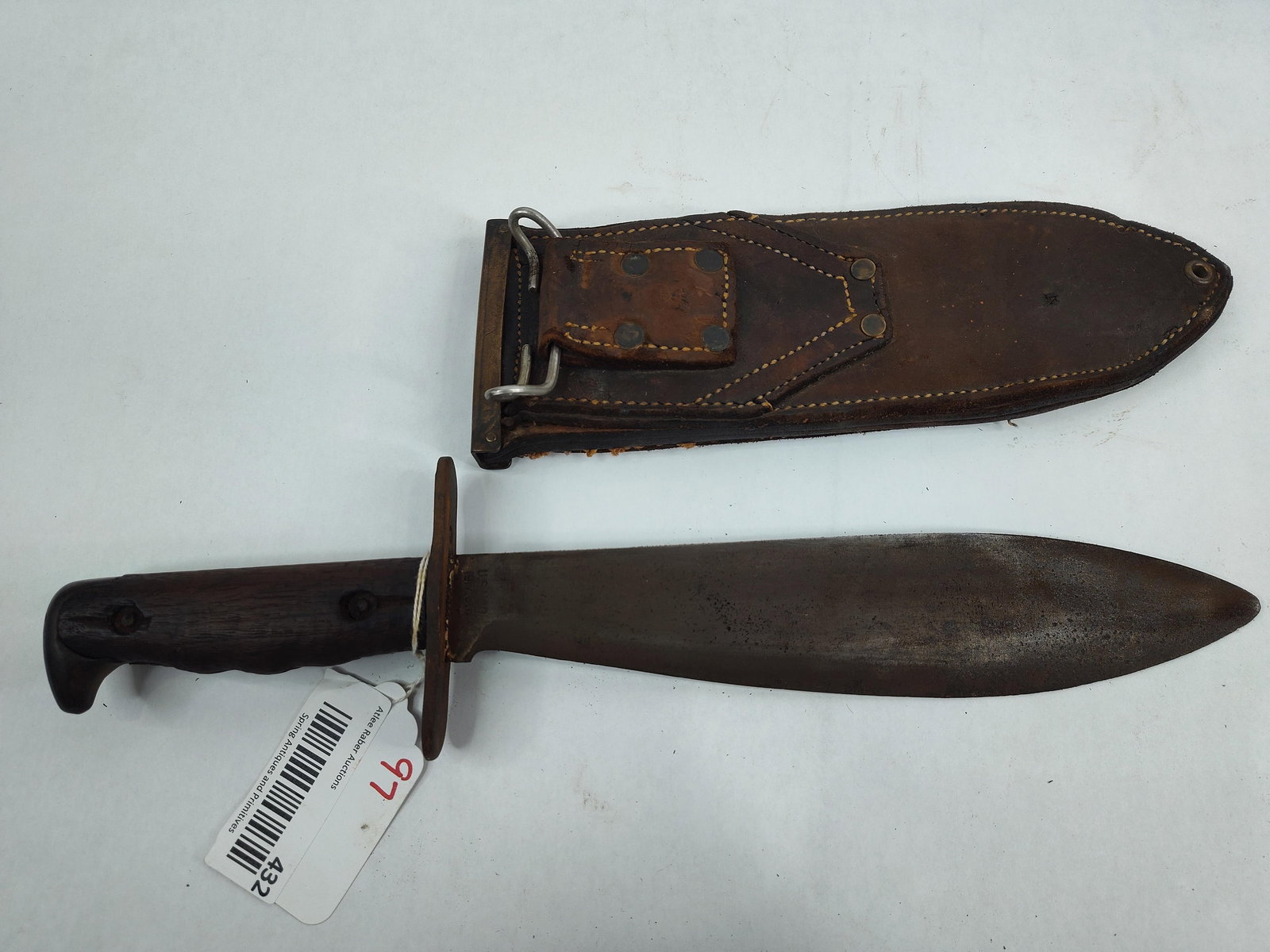 U.S. Model 1917 WWI Plumb Bolo Knife: 10.25in blade overall is just under 15in.