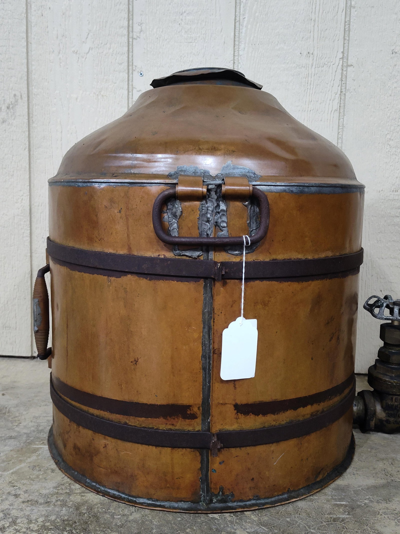 Early Copper Handled Vessel with Valve - 4