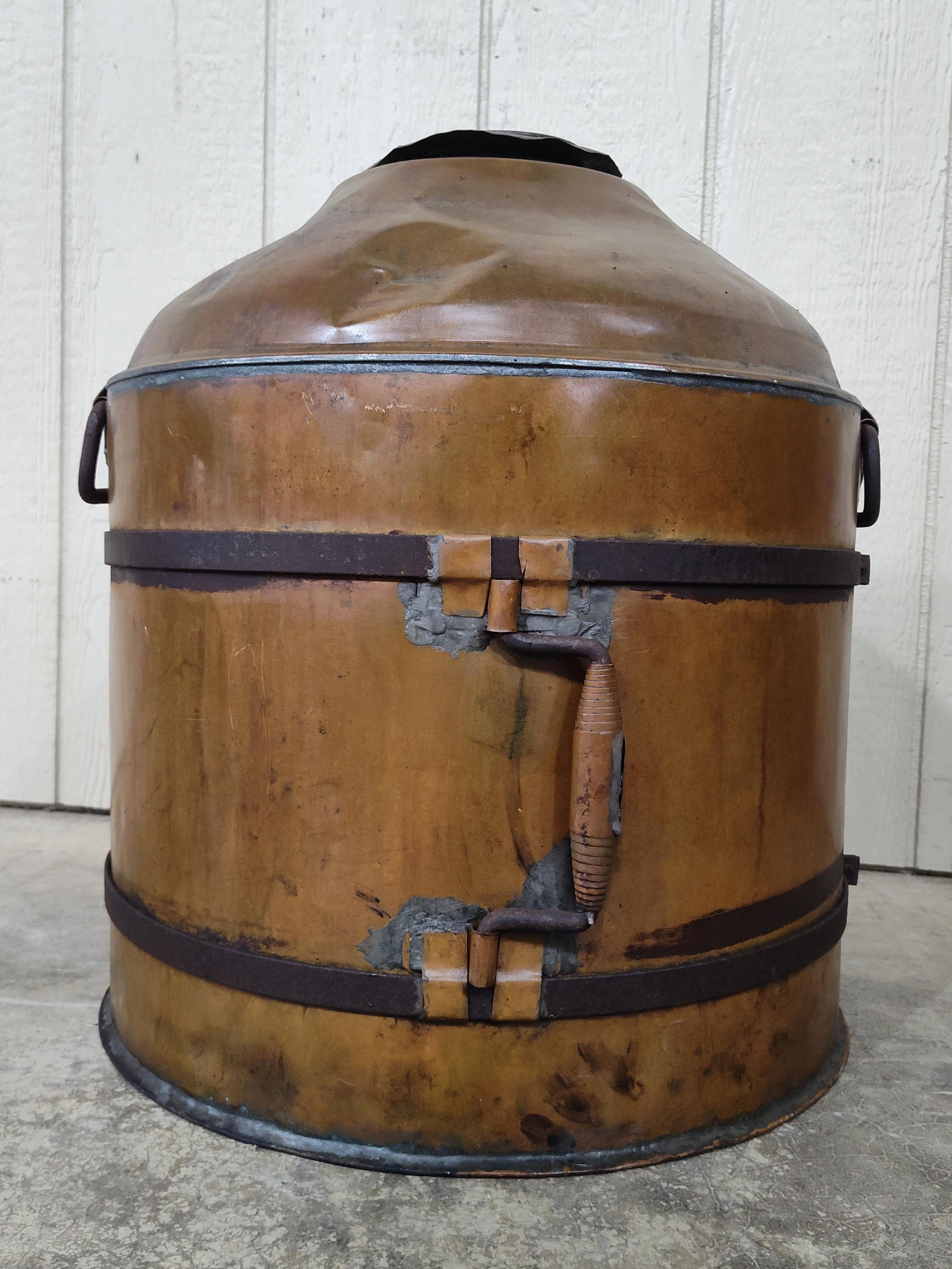 Early Copper Handled Vessel with Valve - 5