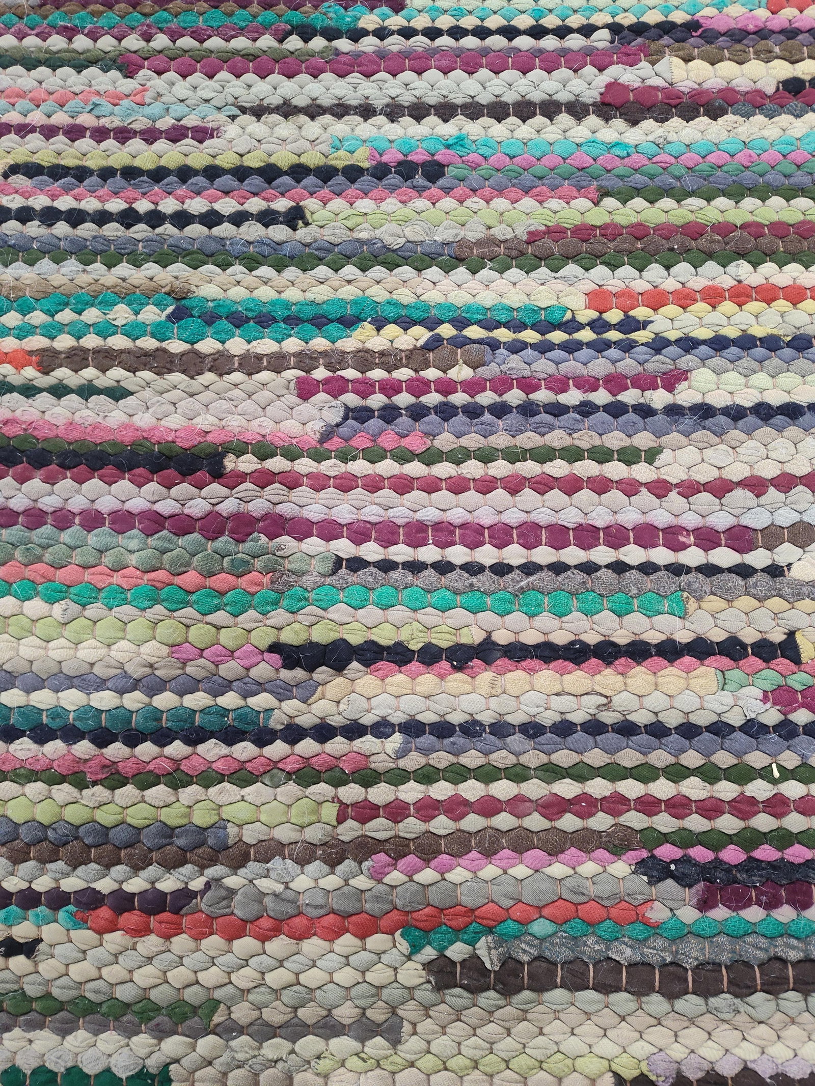 Early Braided Rug: Early hand made rug in great condition! 48in wide 11ft long.