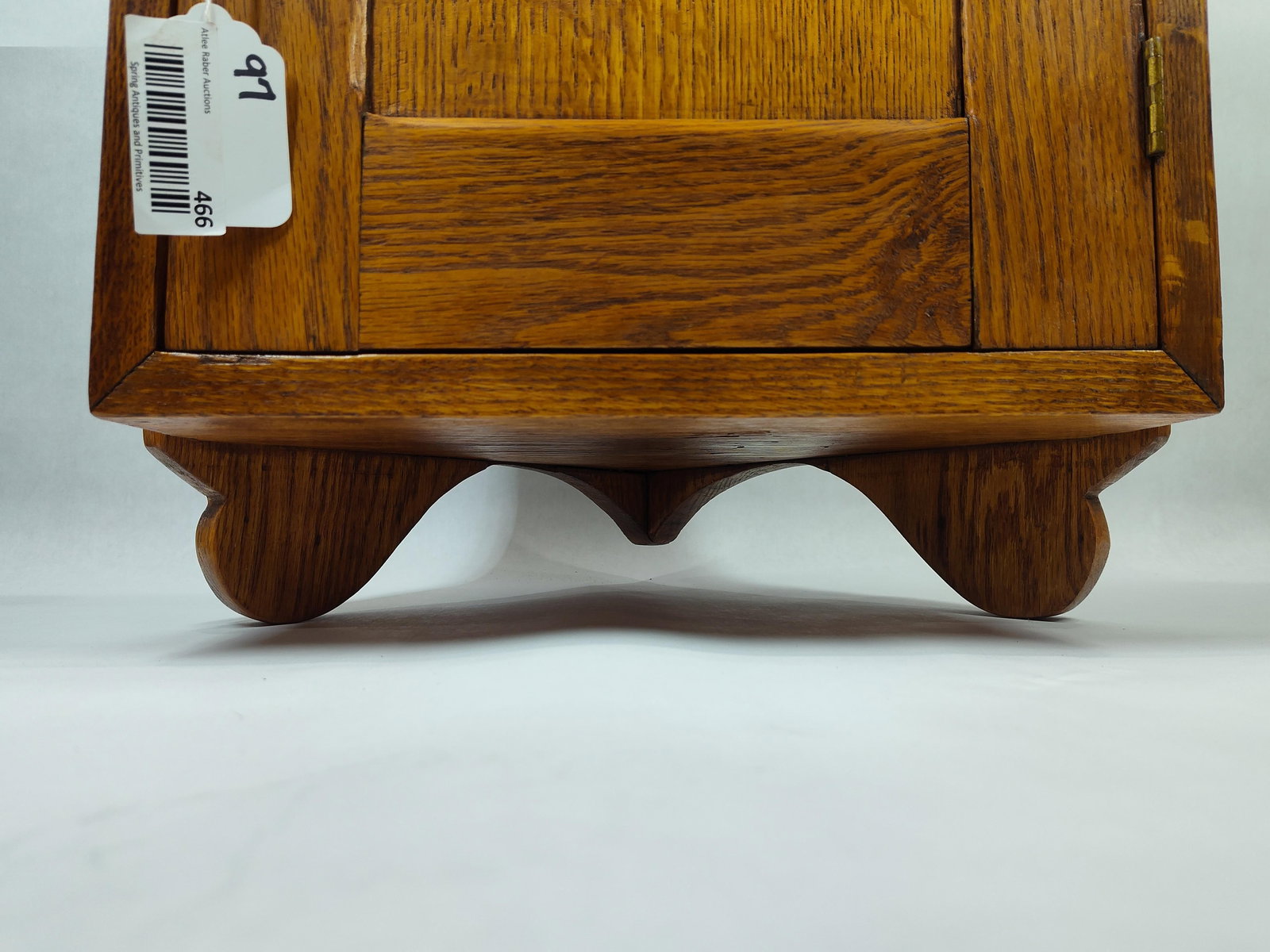 Small Oak Hanging Corner Cabinet - 4