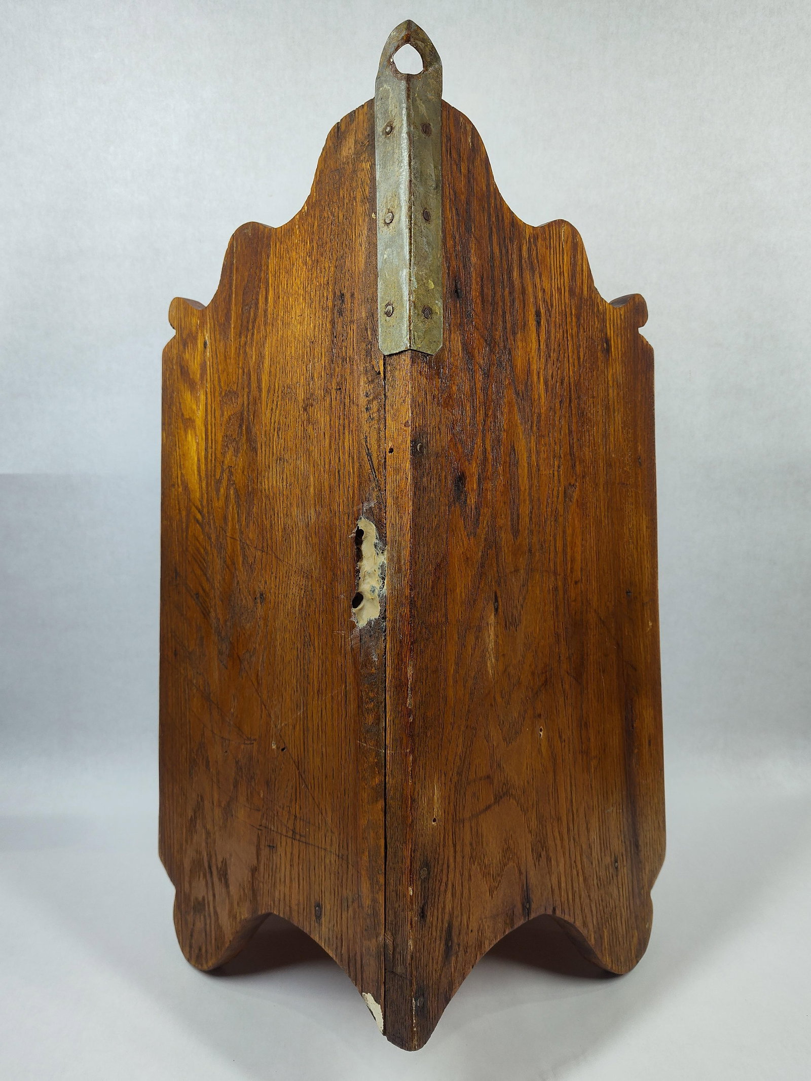 Small Oak Hanging Corner Cabinet - 5