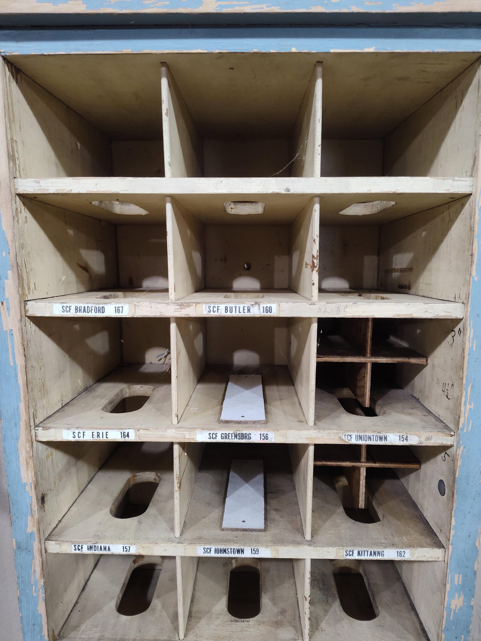 Primitive painted Dovetailed Postal Cabinet - 2
