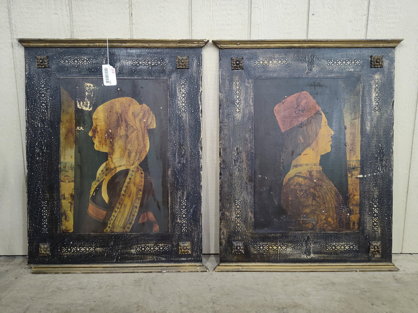 Portraits of Madam and Gentleman: 25.5in x 35.5in.