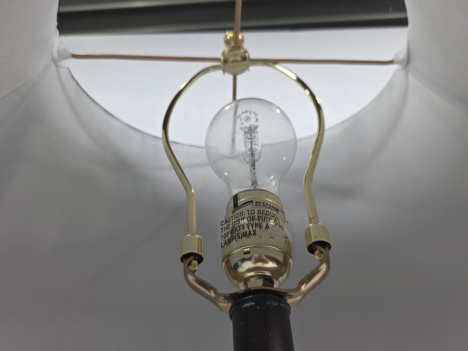 Brass Base Brutalist Umbrella Table Lamp - 6