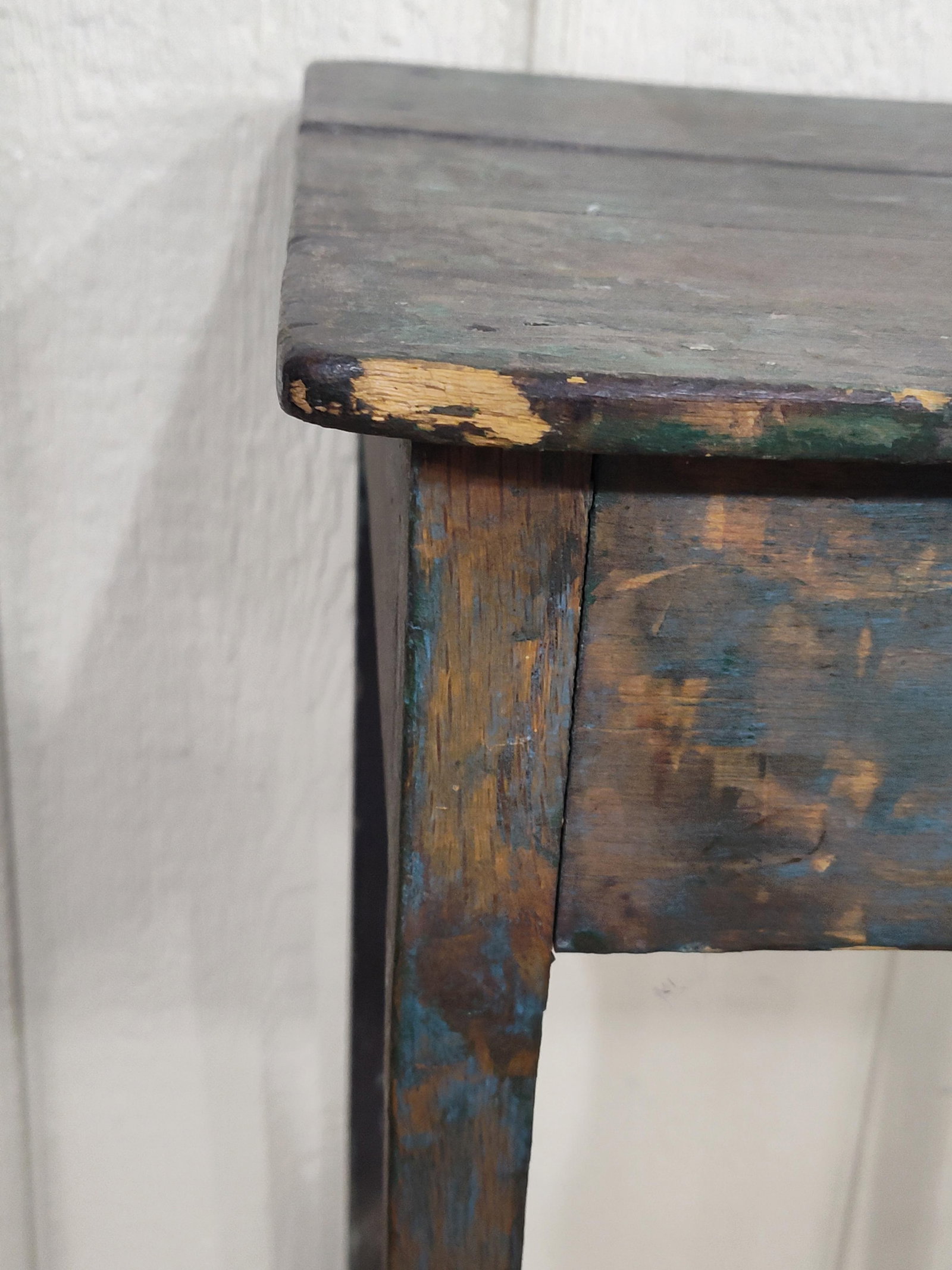 Primitive Painted Side Table - 4