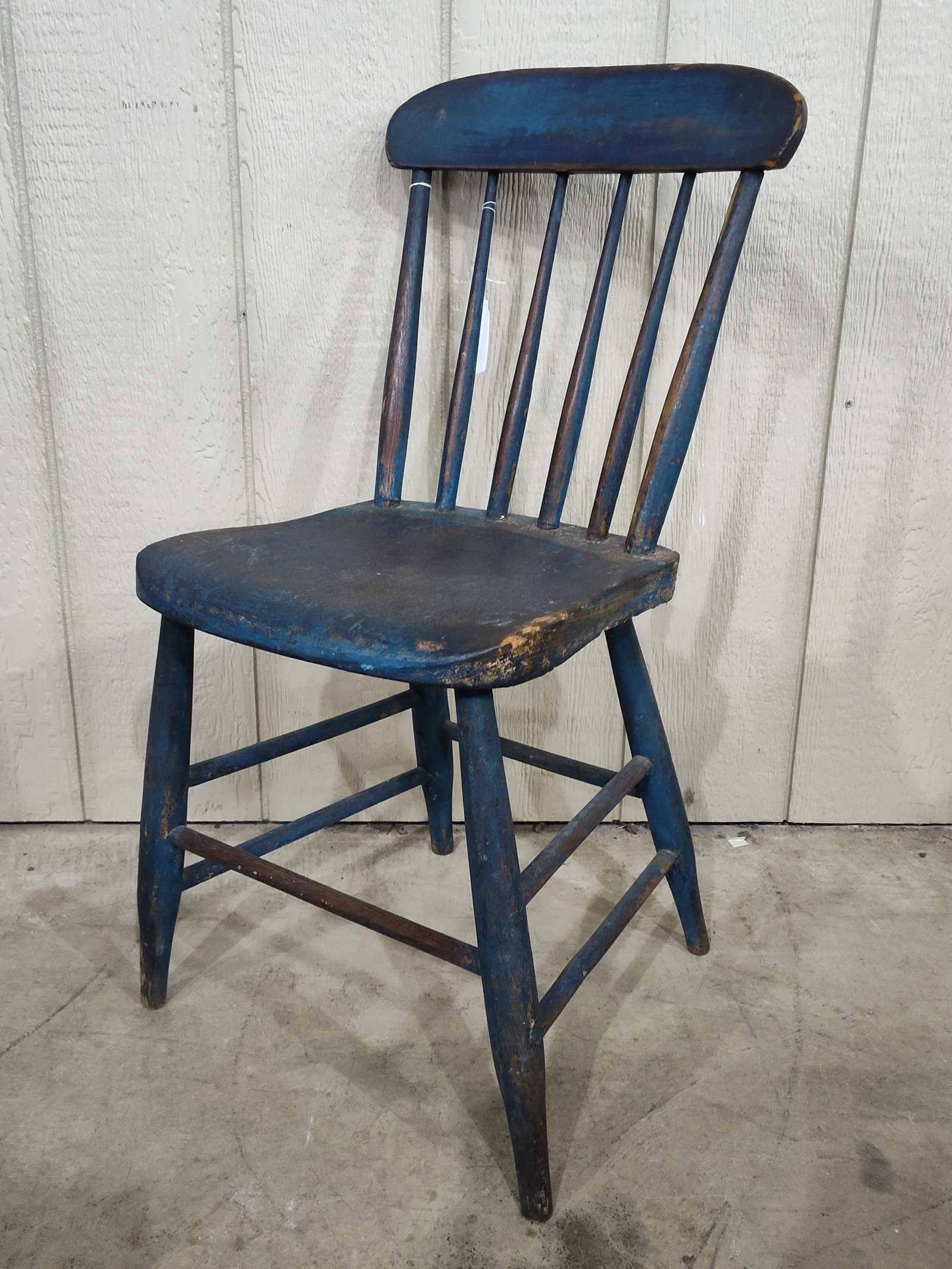 Great Early Blue Painted Chair: Good solid chair with excellent paint!!! Seat height is 17in overall is 31.5in.