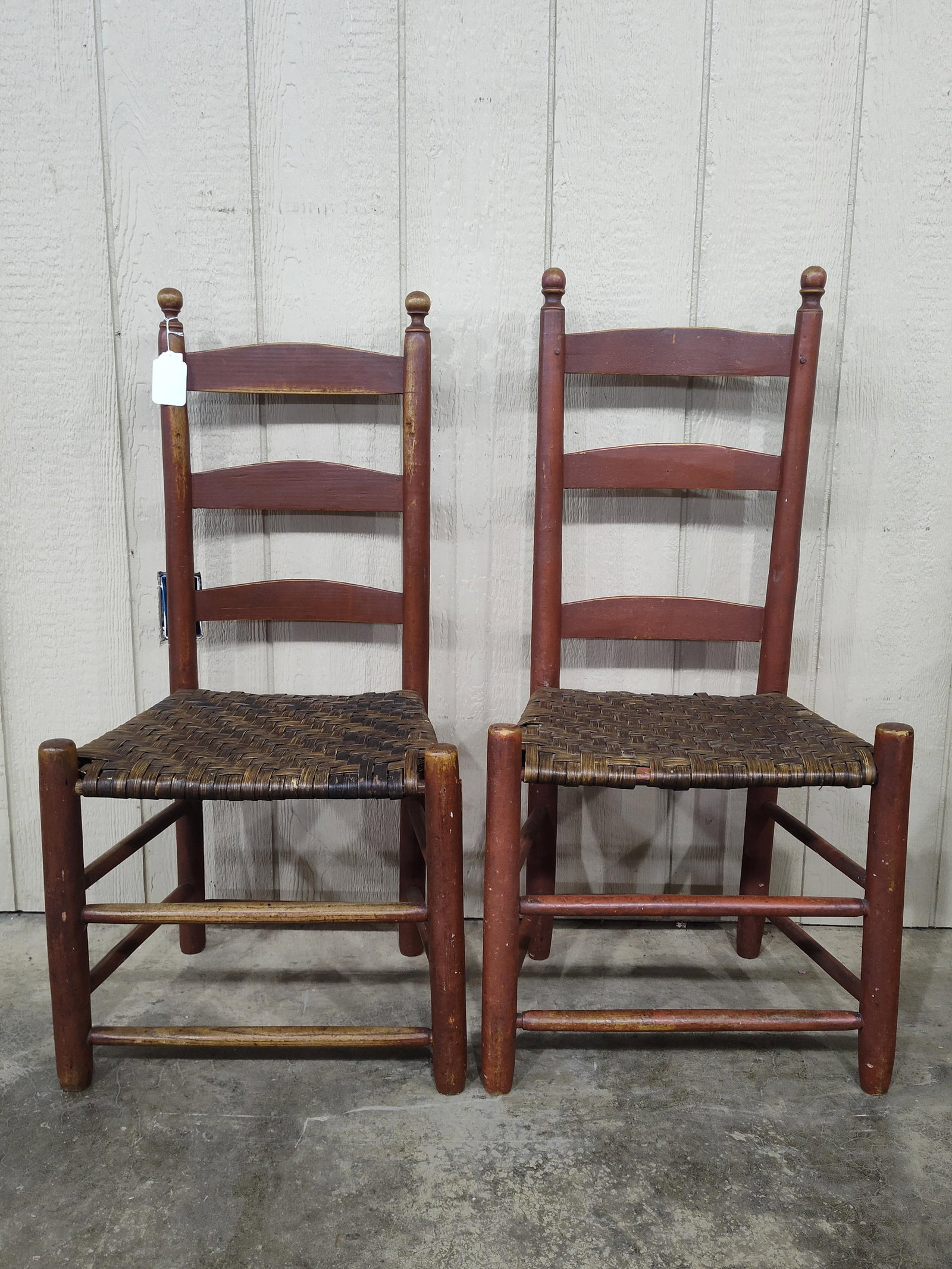 Antique 19th C New England Ladder Back Side Chairs (1 of 6)
