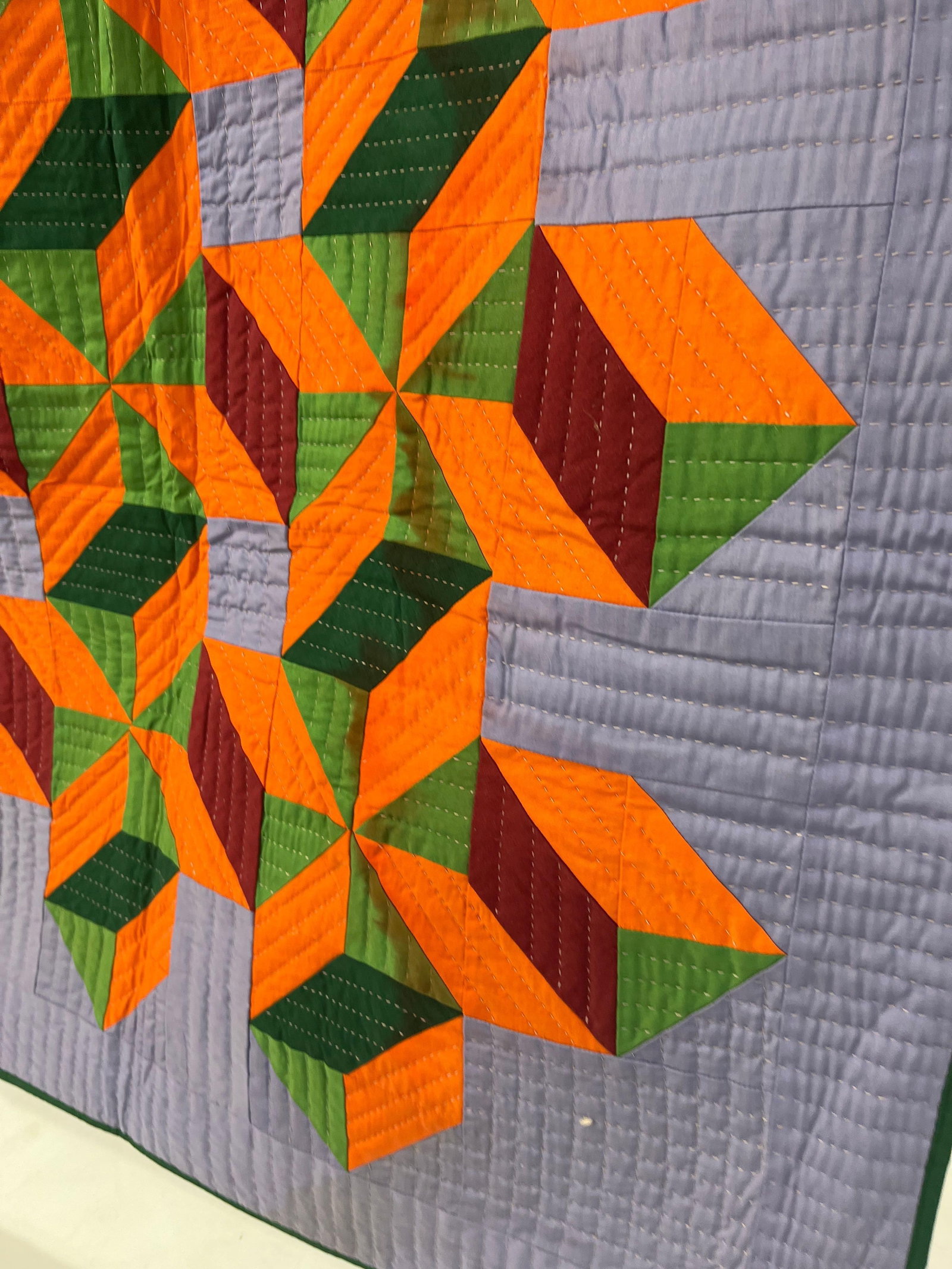 Hand Stitched Entangled Sky Pattern Quilt - 3