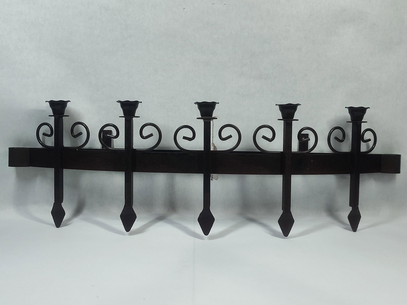 Spanish Revival Style Wrought Iron Wall Mount 5 Candle Sconce (1 of 4)